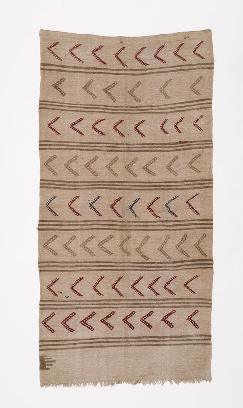 Handwoven Pure Hemp Vintage Rug