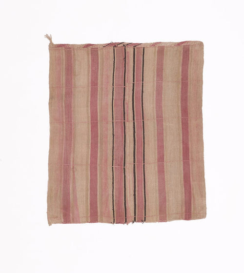 Nearly Square Pink Dyed Hemp Vintage Rug