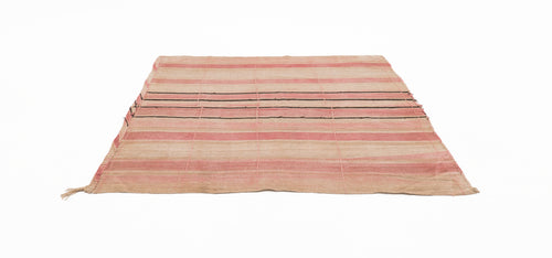 Nearly Square Pink Dyed Hemp Vintage Rug