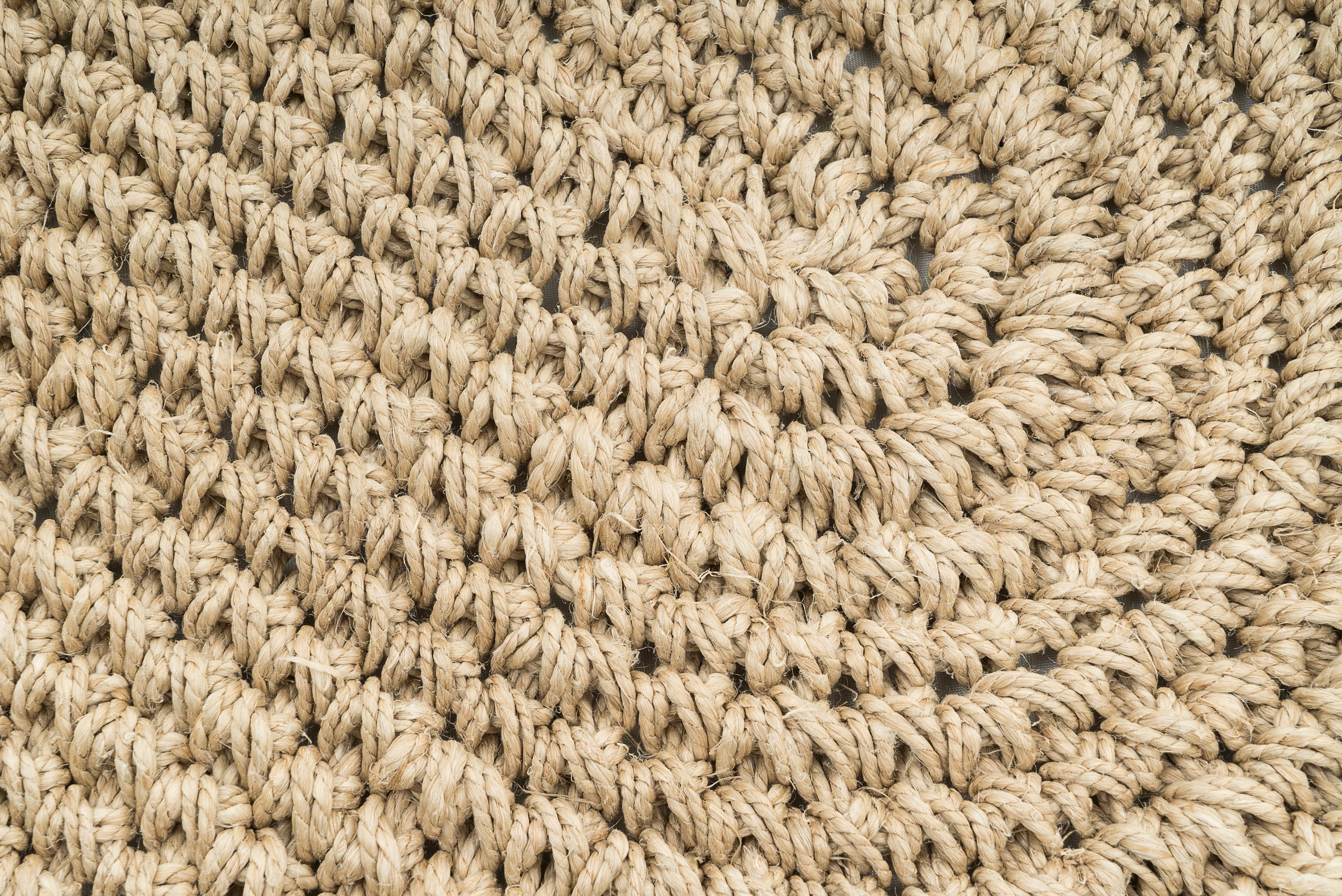 Hand Crocheted Handspun Hemp Oval Doormat