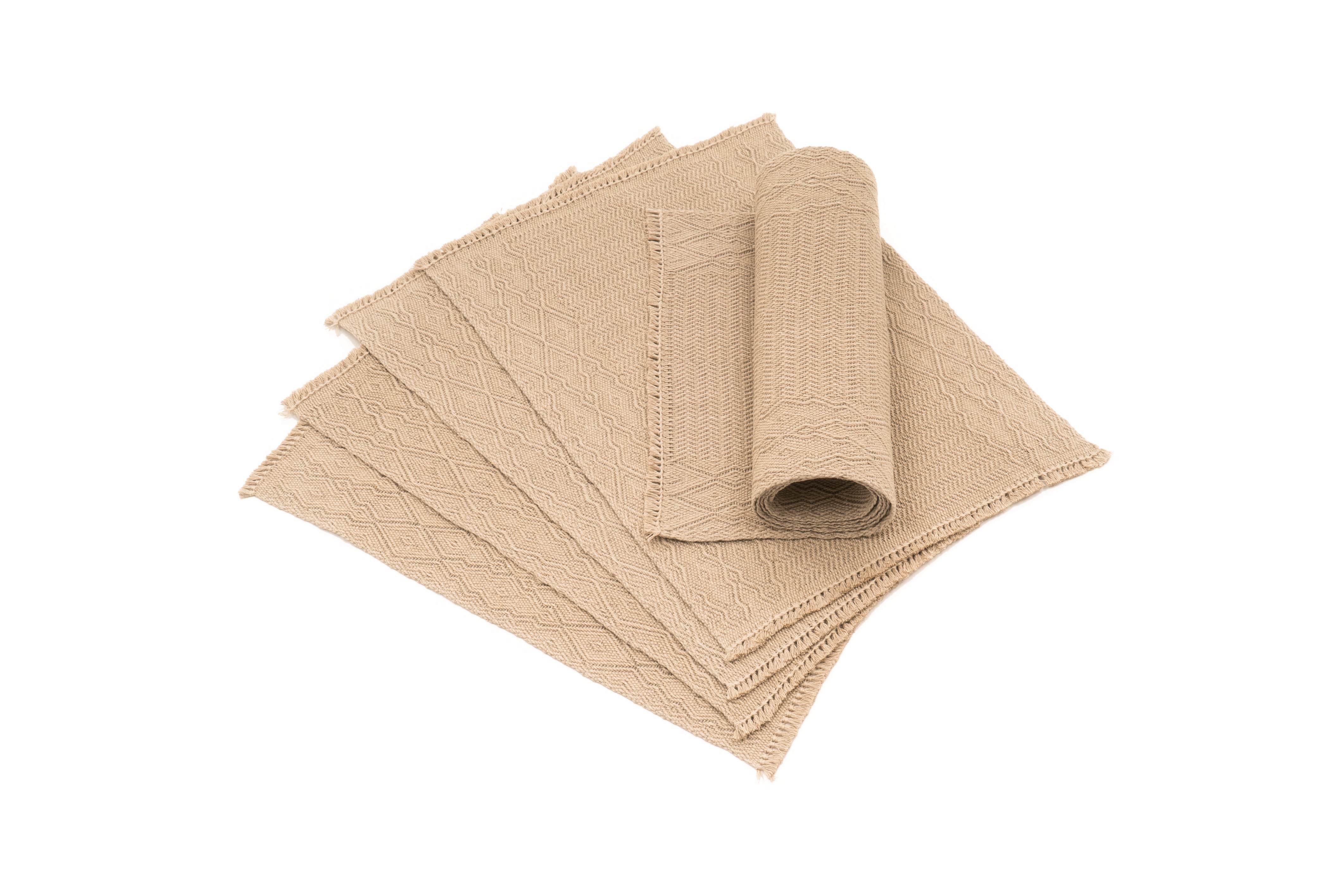 "Ziggy Zaggy" Handwoven Hemp Handwoven Placemat & Table Runner Set