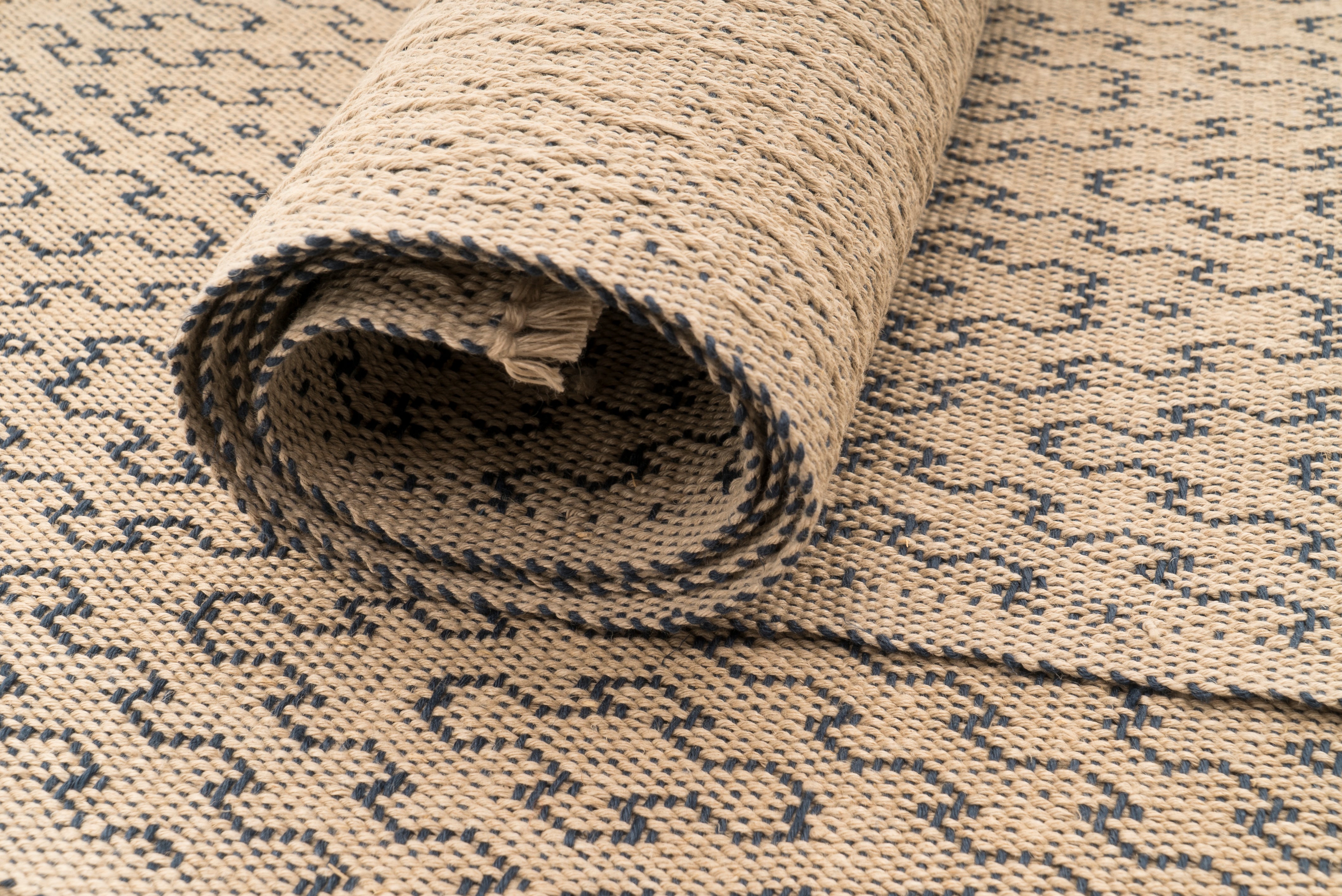 "Diane's Blue Favorite" Handwoven Hemp Placemat & Table Runner Set