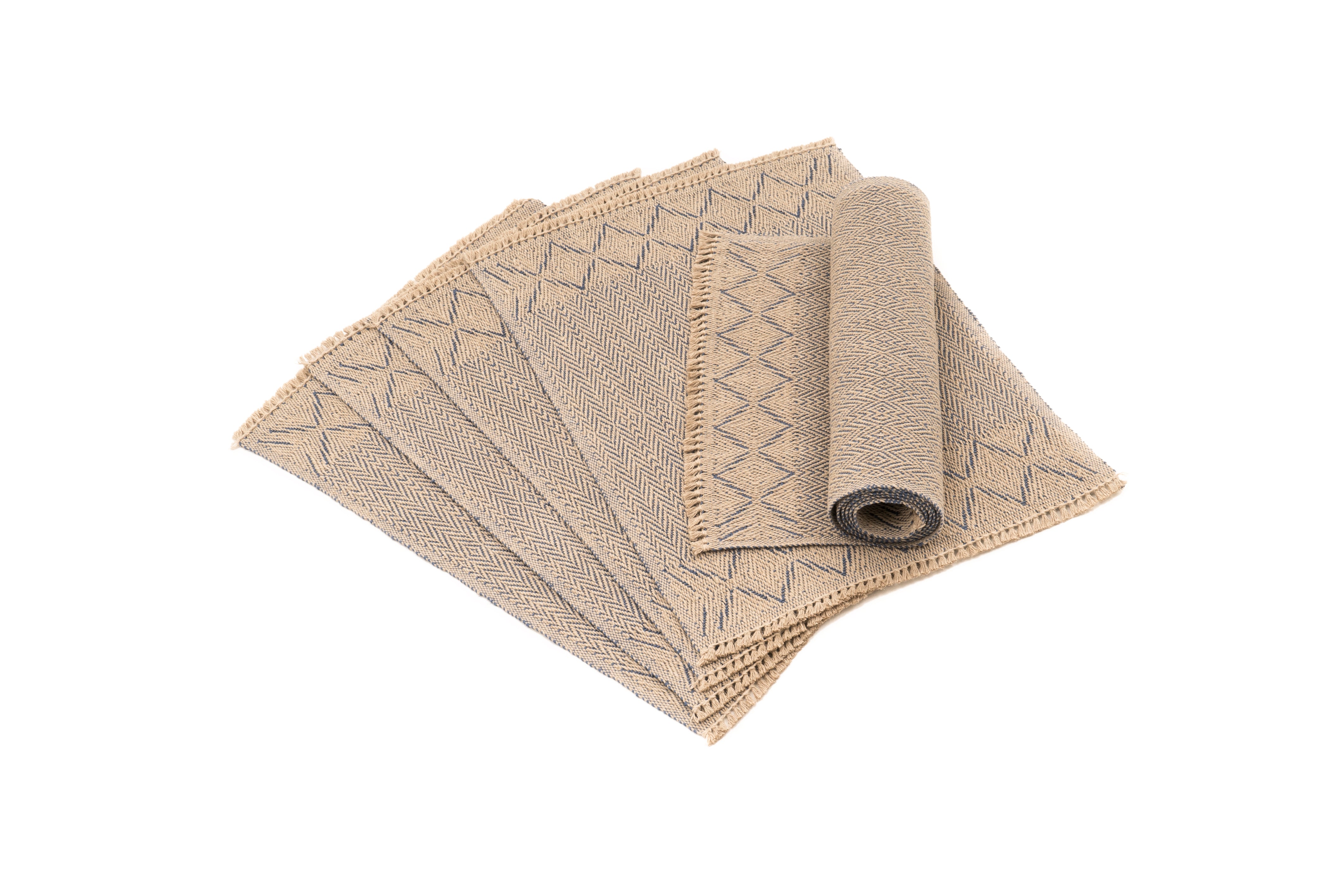 "Z Type" Handwoven Hemp Placemat & Table Runner Set