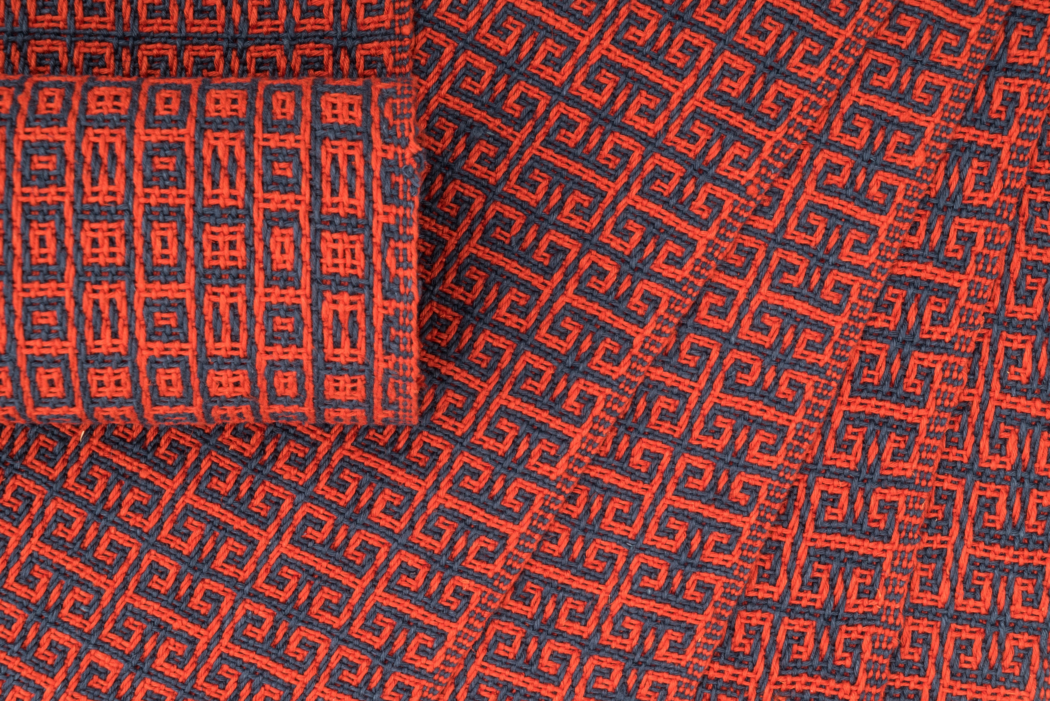 "Goat Horns" Handwoven Hemp Placemat & Table Runner Set