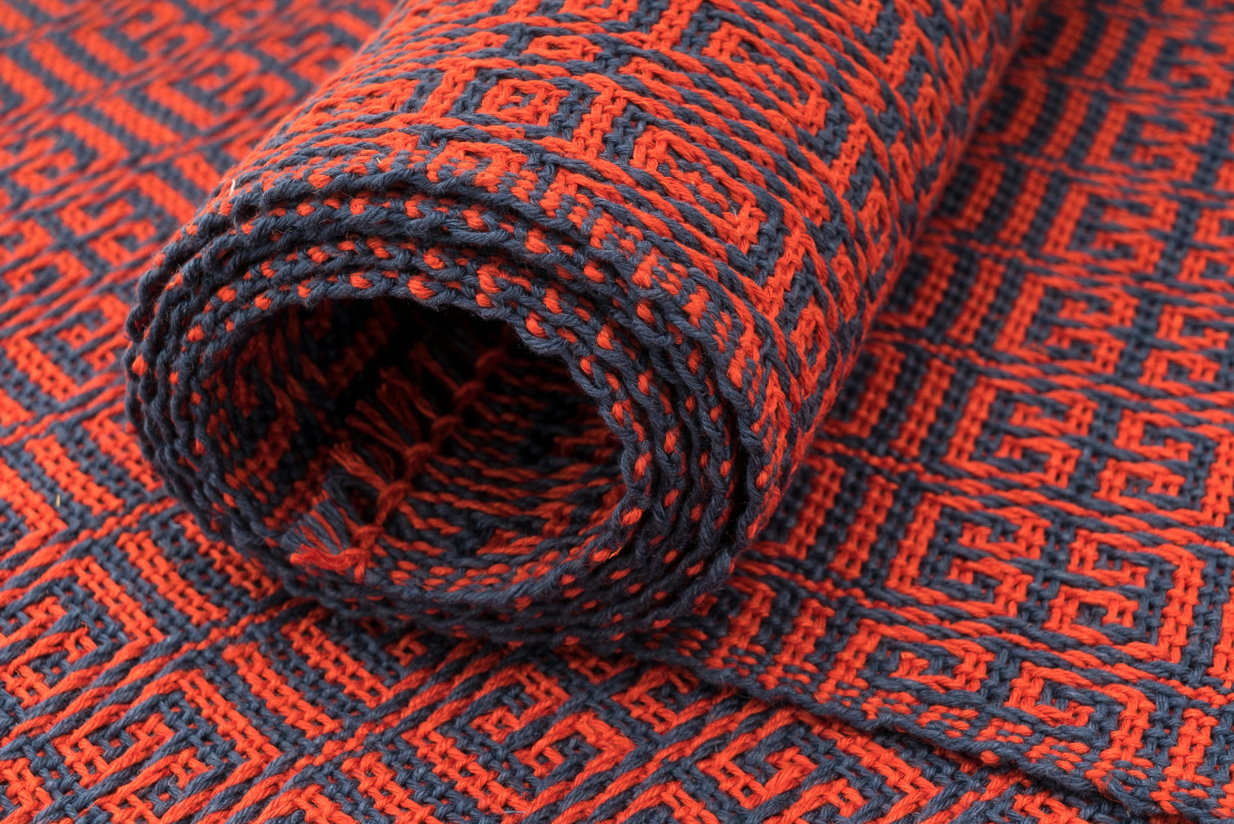"Goat Horns" Handwoven Hemp Placemat & Table Runner Set