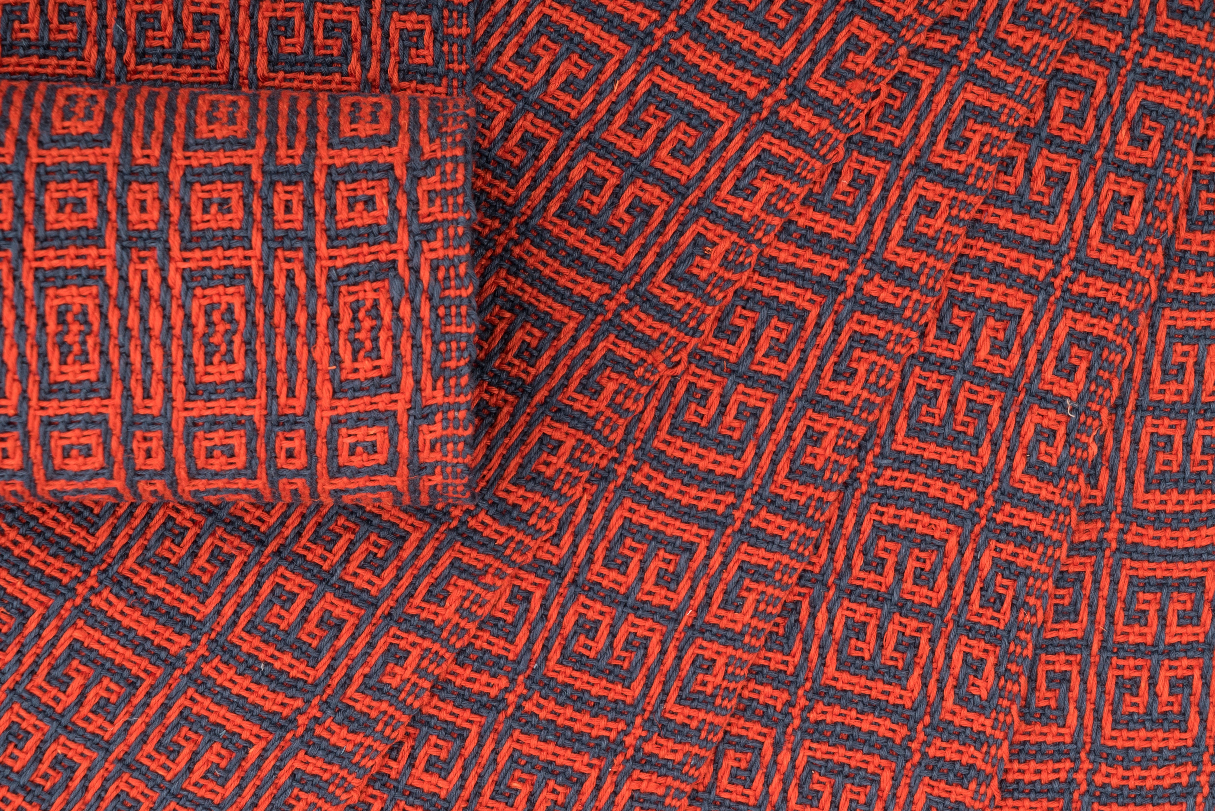 "Goat Horns" Handwoven Hemp Placemat & Table Runner Set