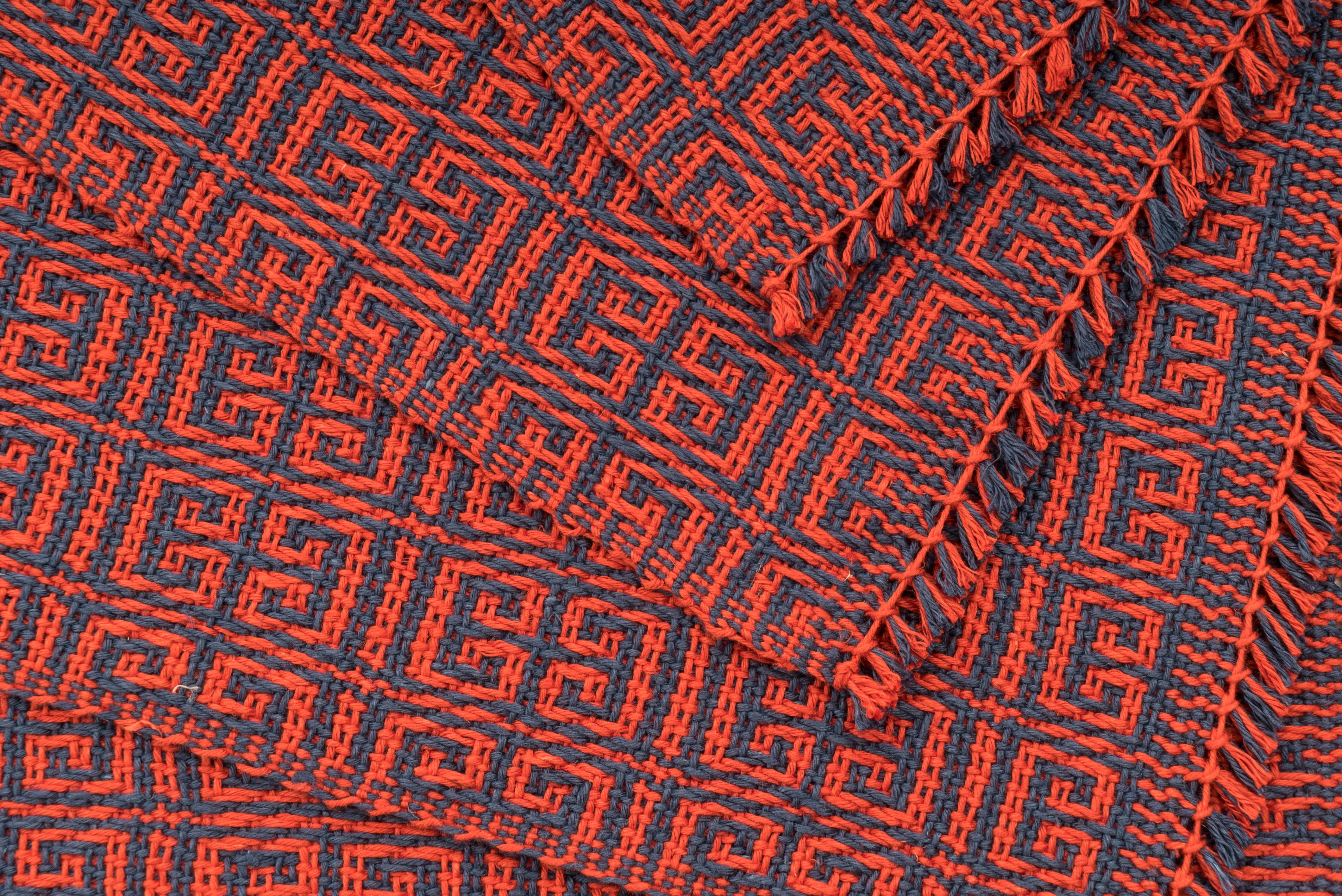 "Goat Horns" Handwoven Hemp Placemat & Table Runner Set