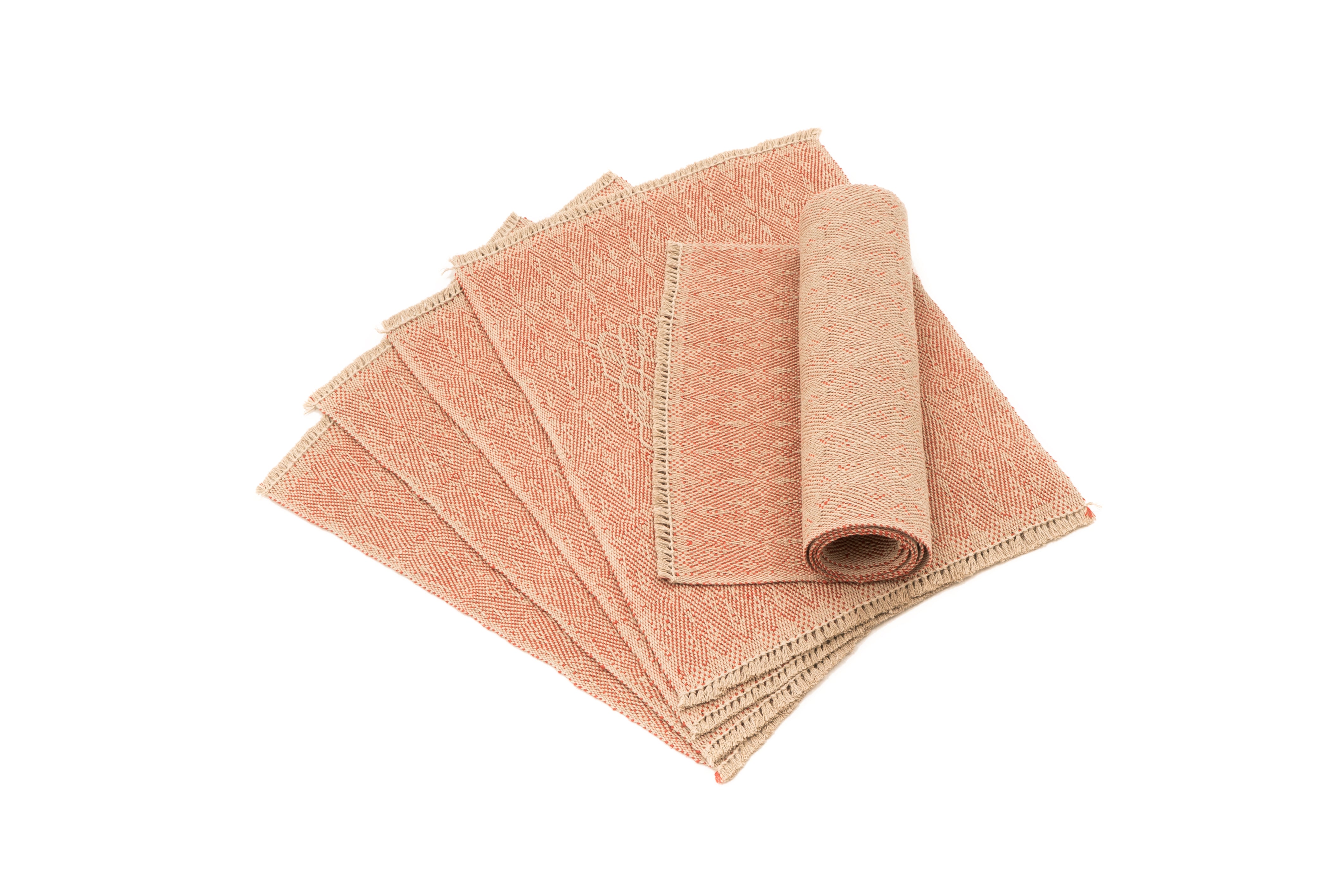 "Flowing Reeds" Handwoven Hemp Placemat & Table Runner Set