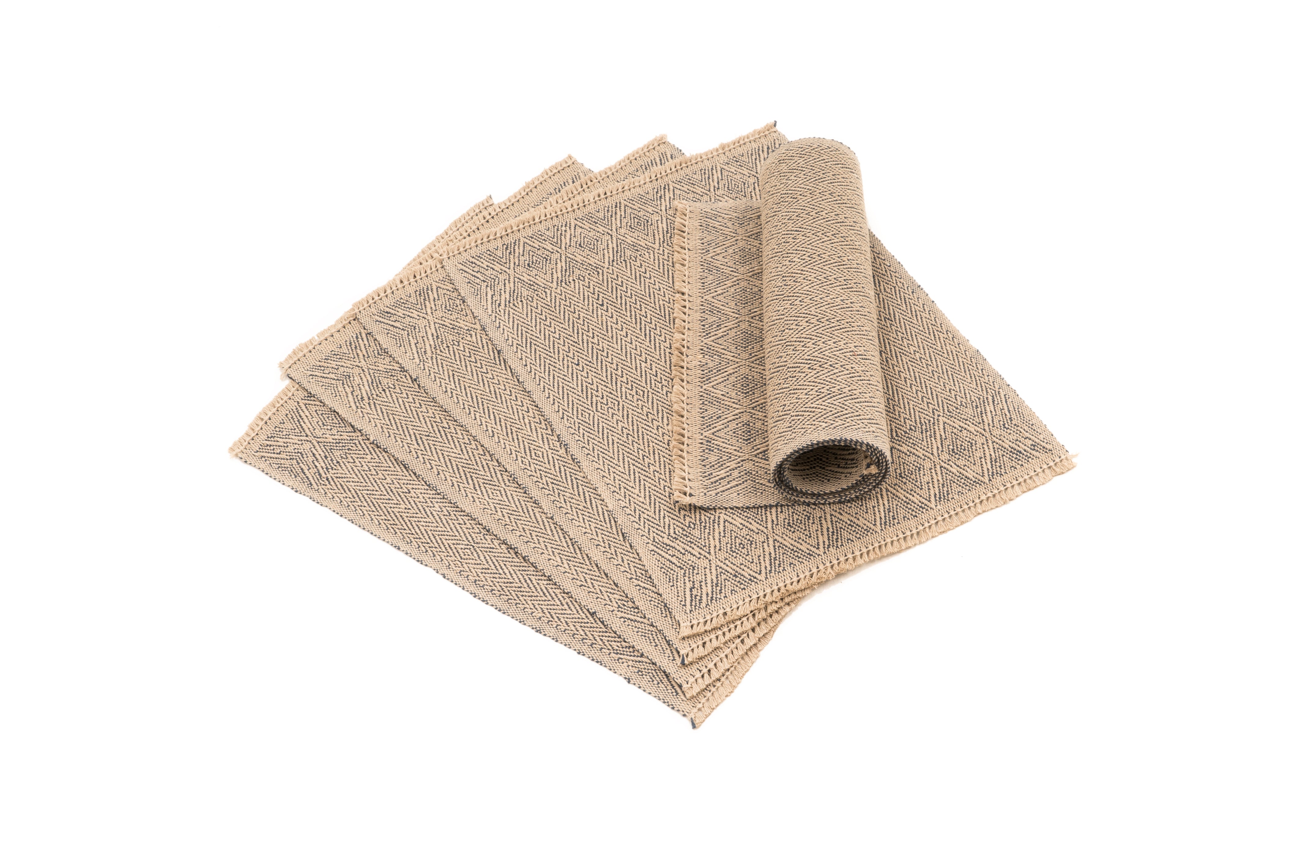 "Rising" Handwoven Hemp Placemat & Table Runner Set