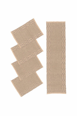 "Terra" Handwoven Hemp Placemat & Table Runner Set