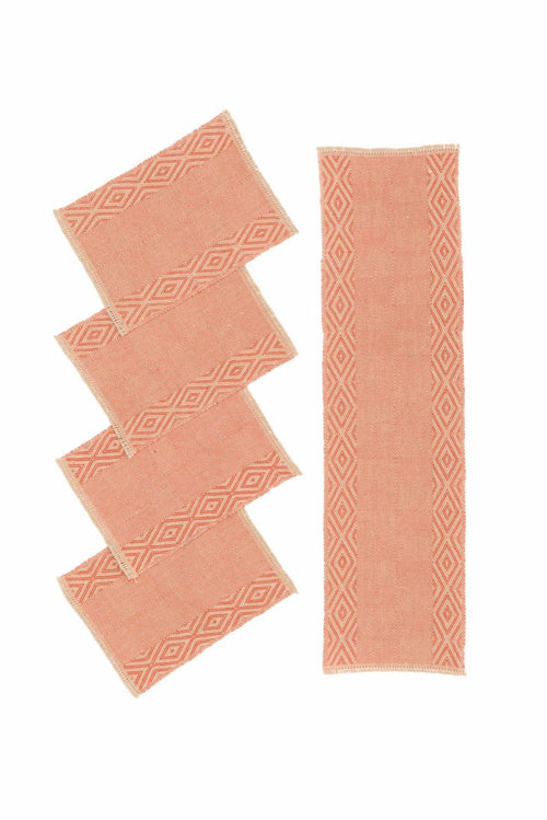 "Oriental" Handwoven Hemp Placemat & Table Runner Set