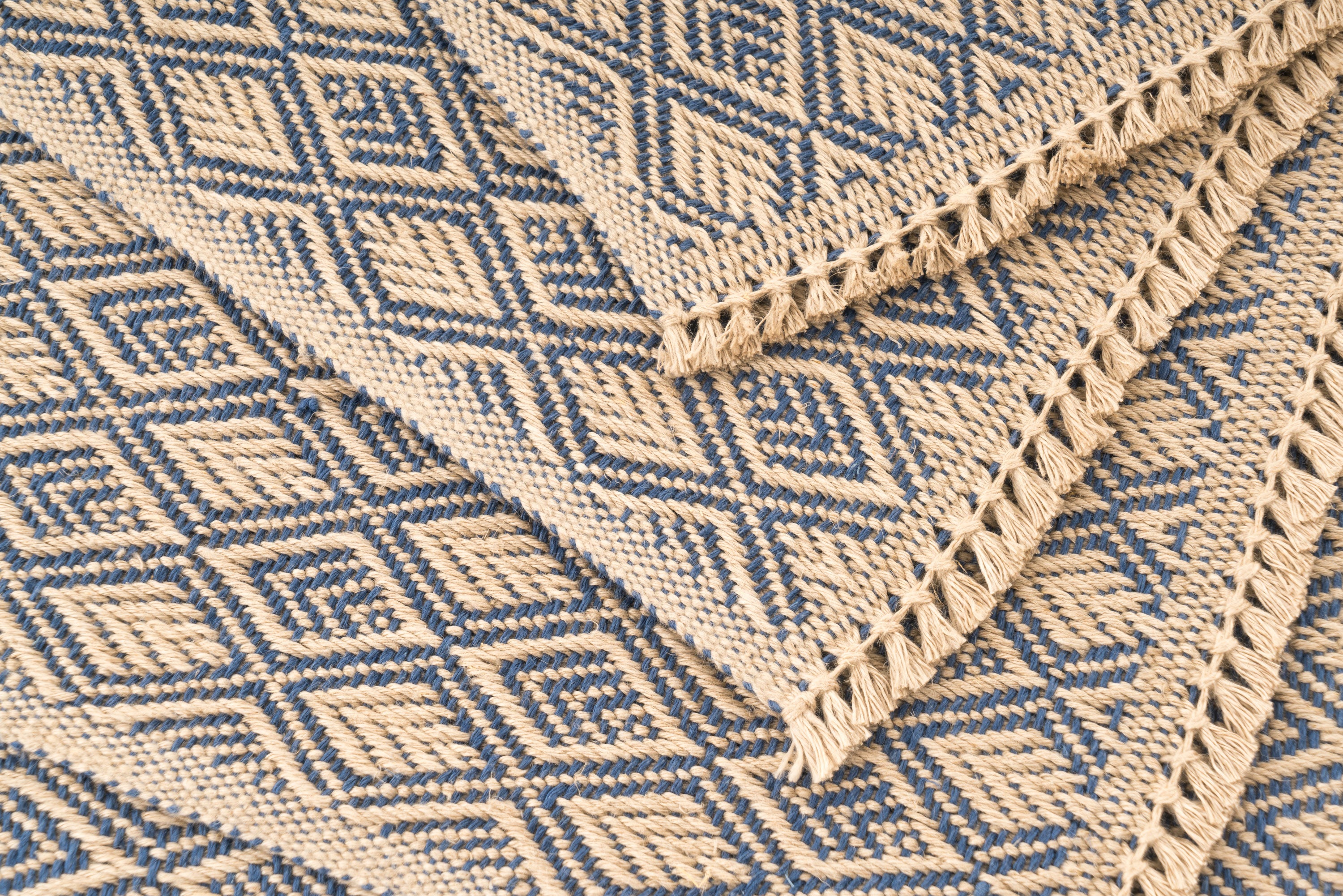 "Diamonds" Handwoven Hemp Placemat & Table Runner Set