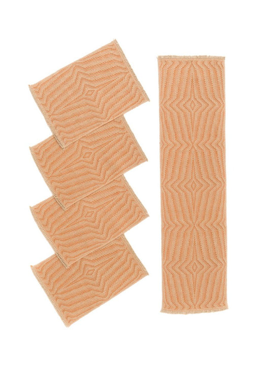 "Waves" Handwoven Hemp Placemat & Table Runner Set