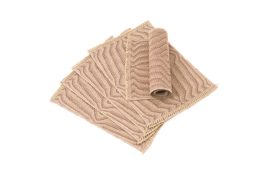 "Waves B" Handwoven Hemp Placemat & Table Runner Set