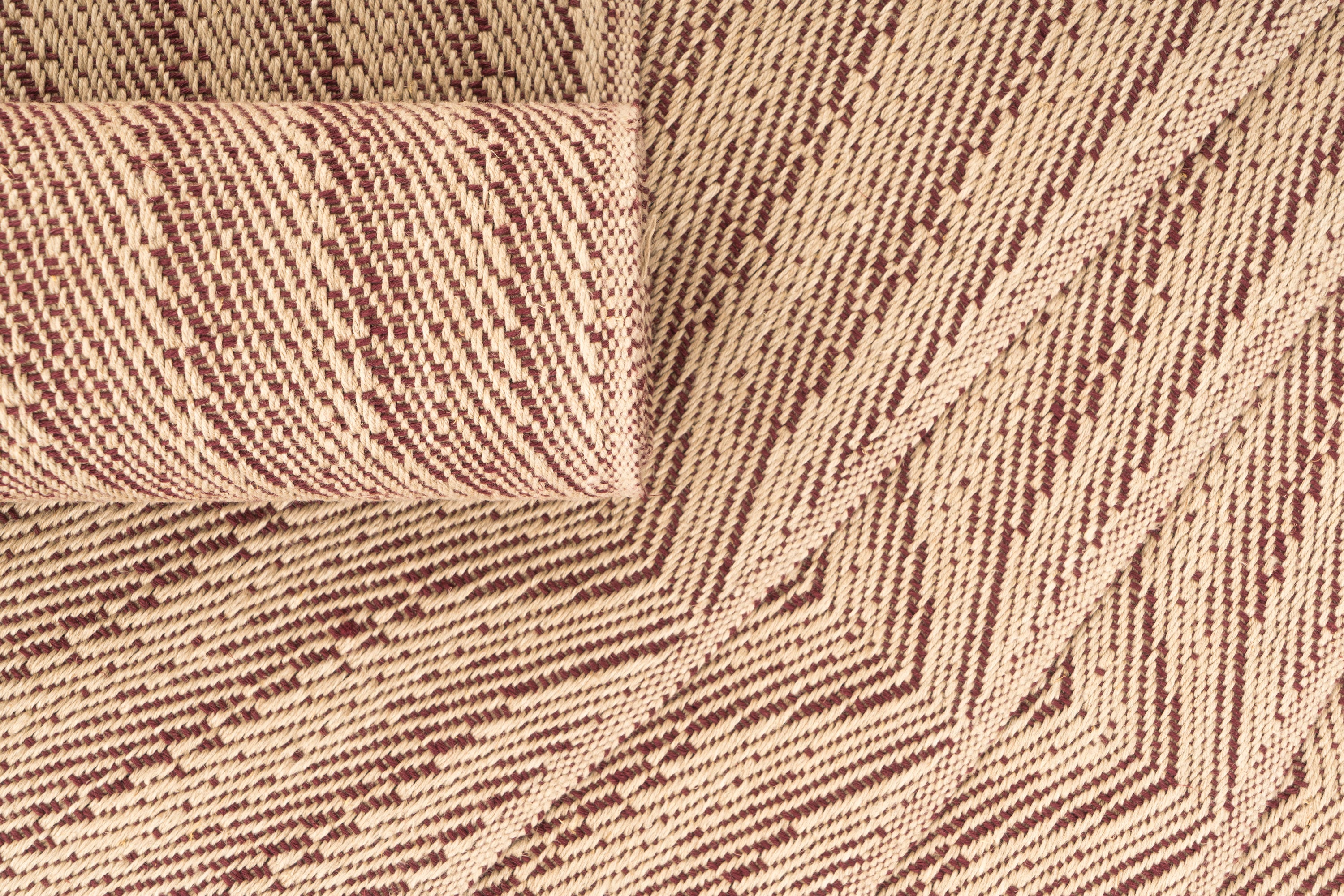"Waves B" Handwoven Hemp Placemat & Table Runner Set
