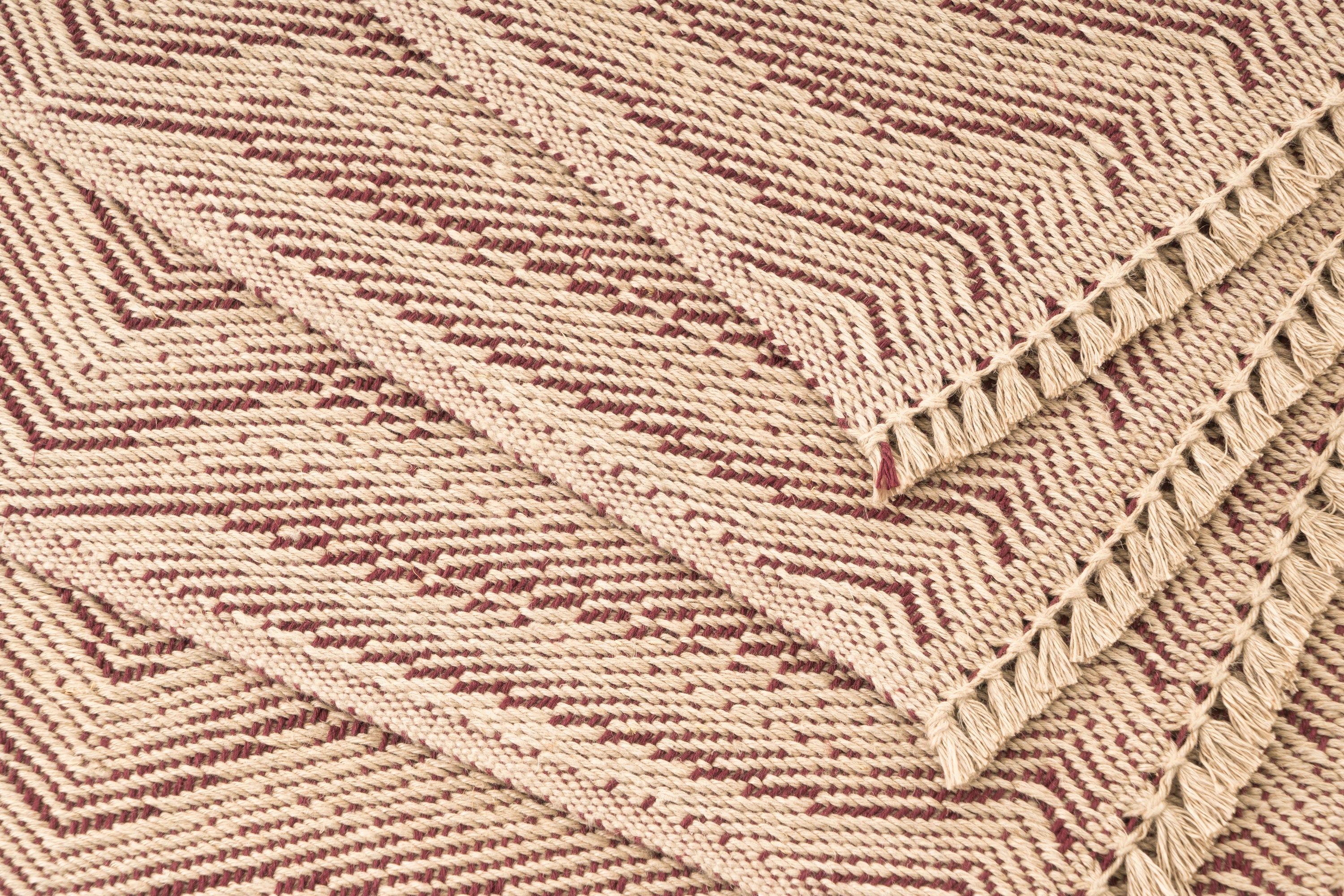 "Waves B" Handwoven Hemp Placemat & Table Runner Set