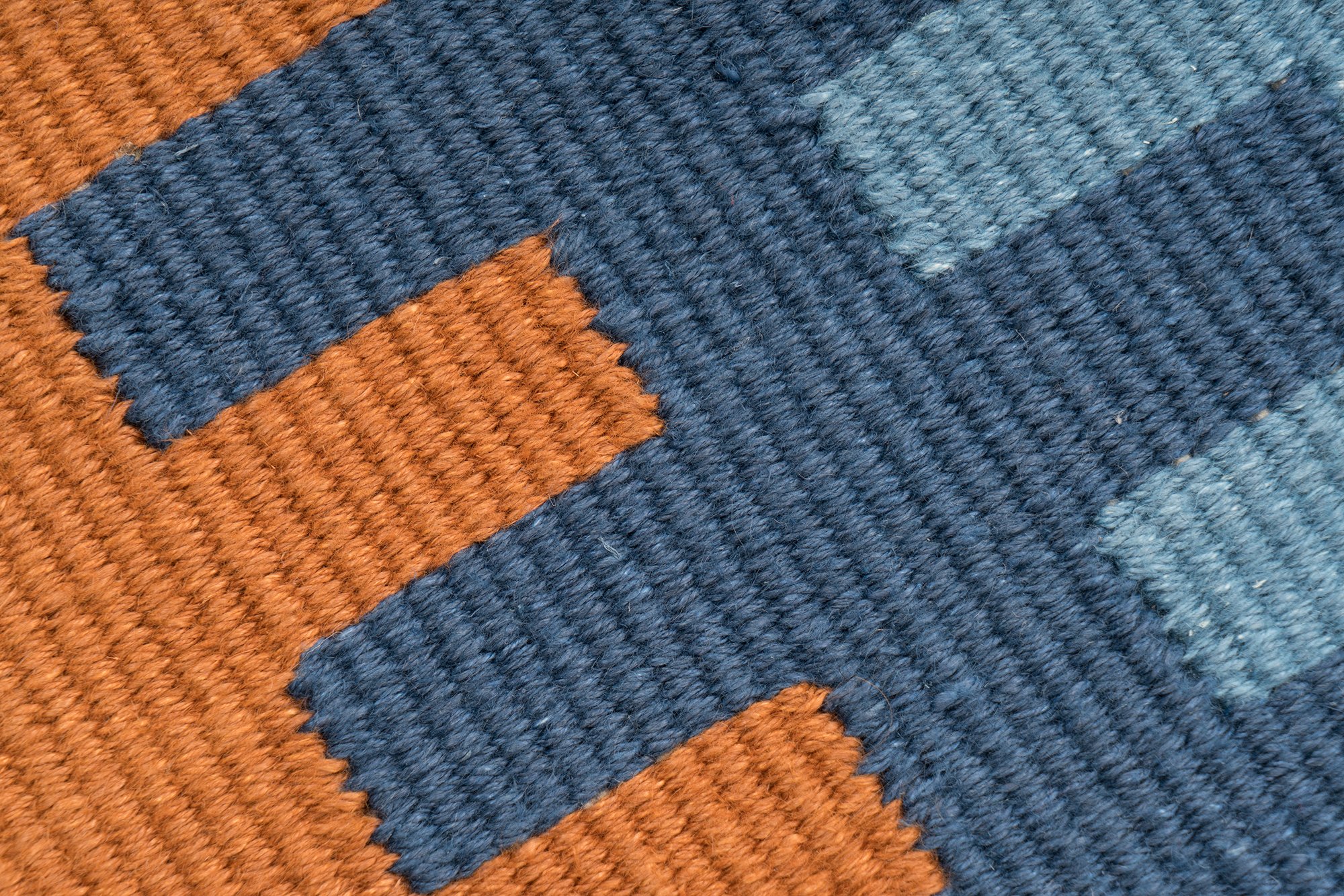 "Comb" Handwoven Hemp Designer Mini Rug II
