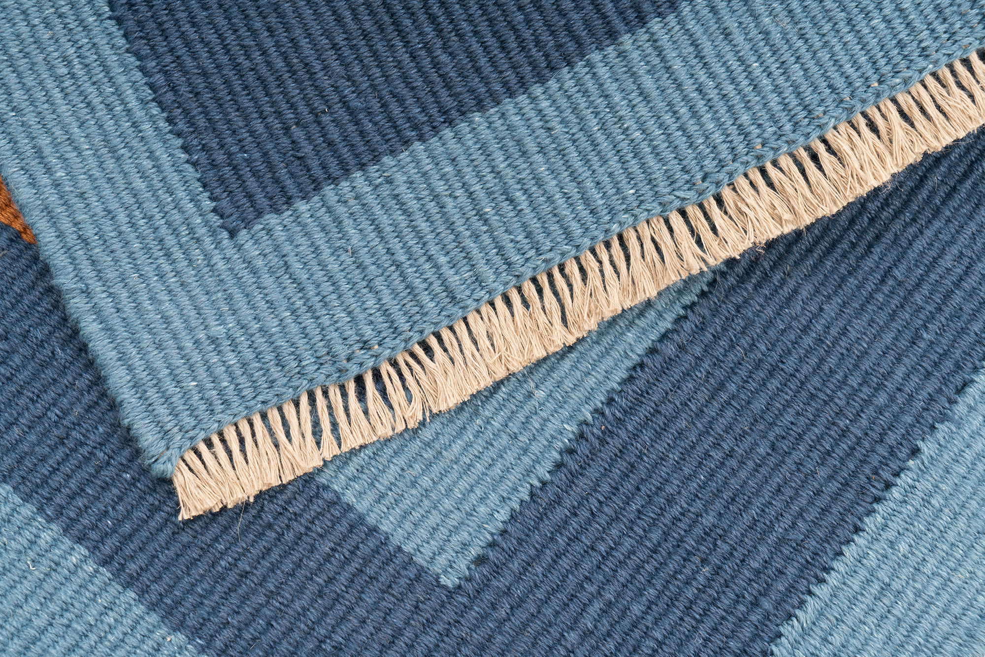 "Comb" Handwoven Hemp Designer Mini Rug II