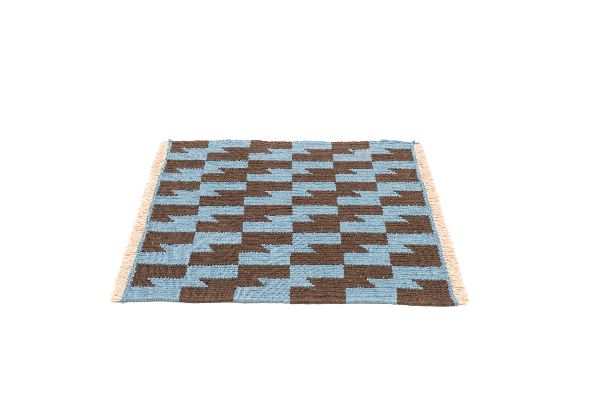 "Thunder and Lightening" Handwoven Hemp Designer Mini Rug I