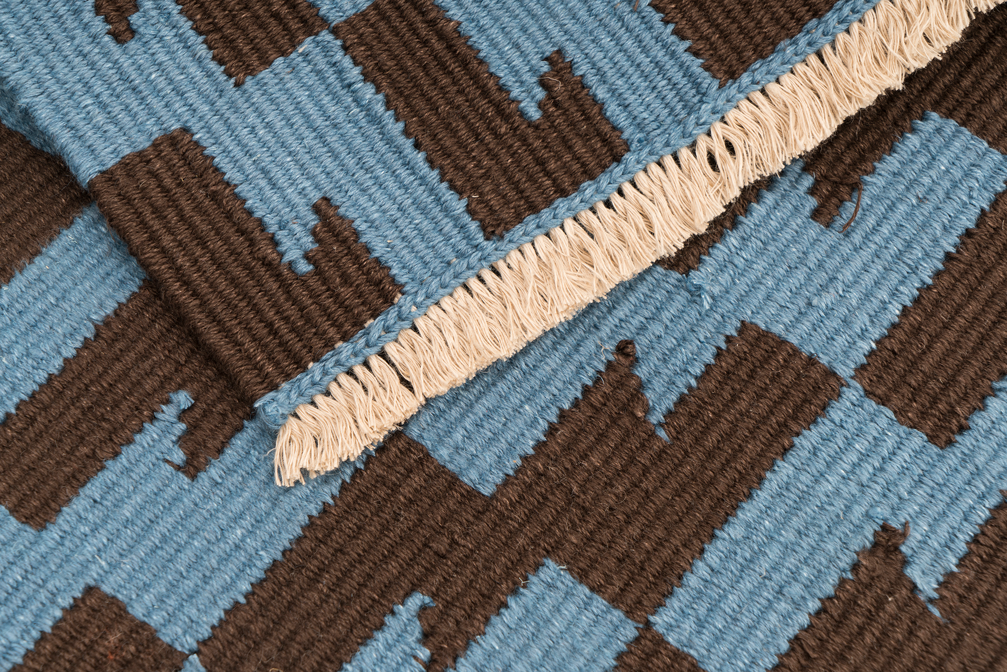 "Thunder and Lightening" Handwoven Hemp Designer Mini Rug I