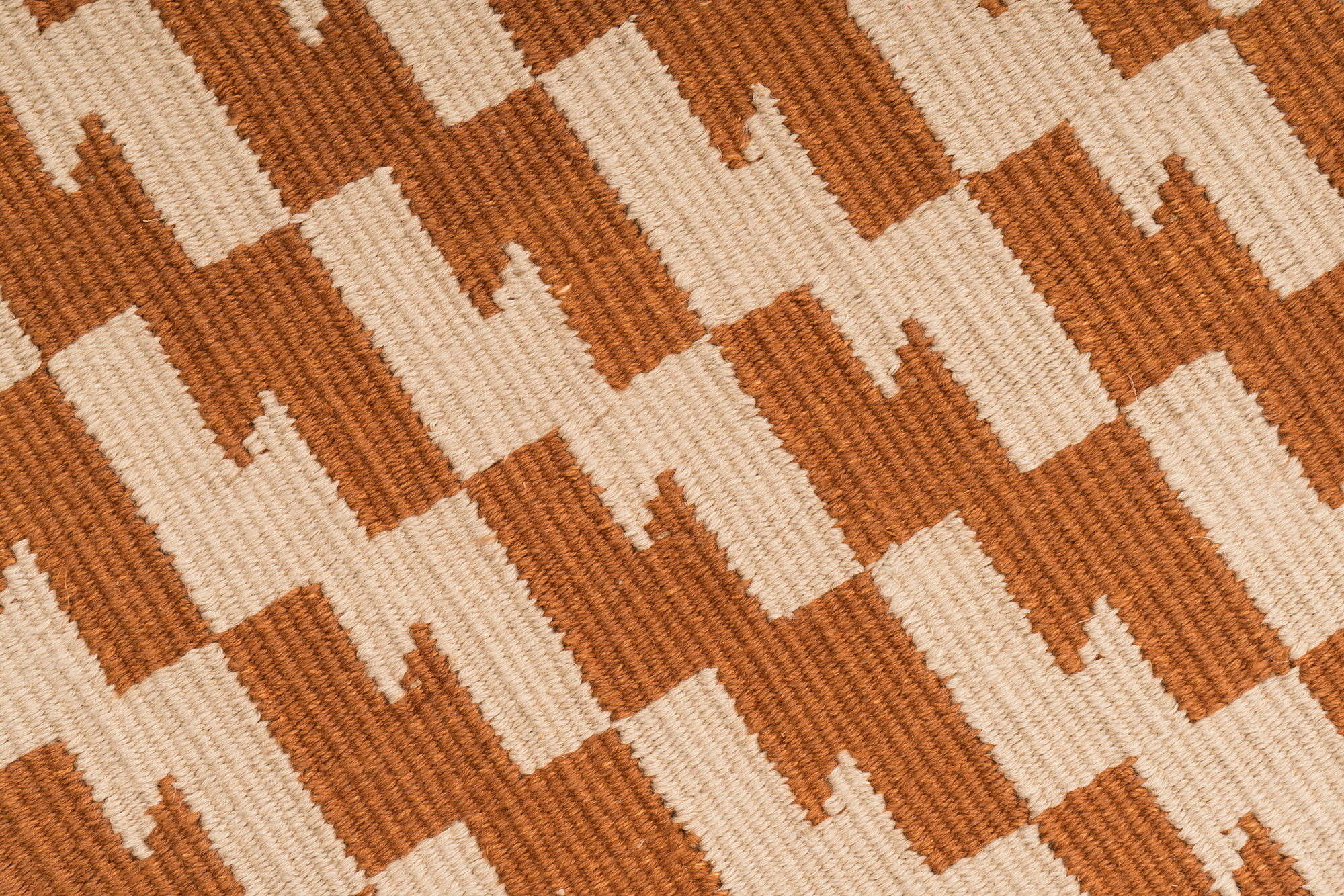 "Thunder and Lightening" Handwoven Hemp Designer Mini Rug II