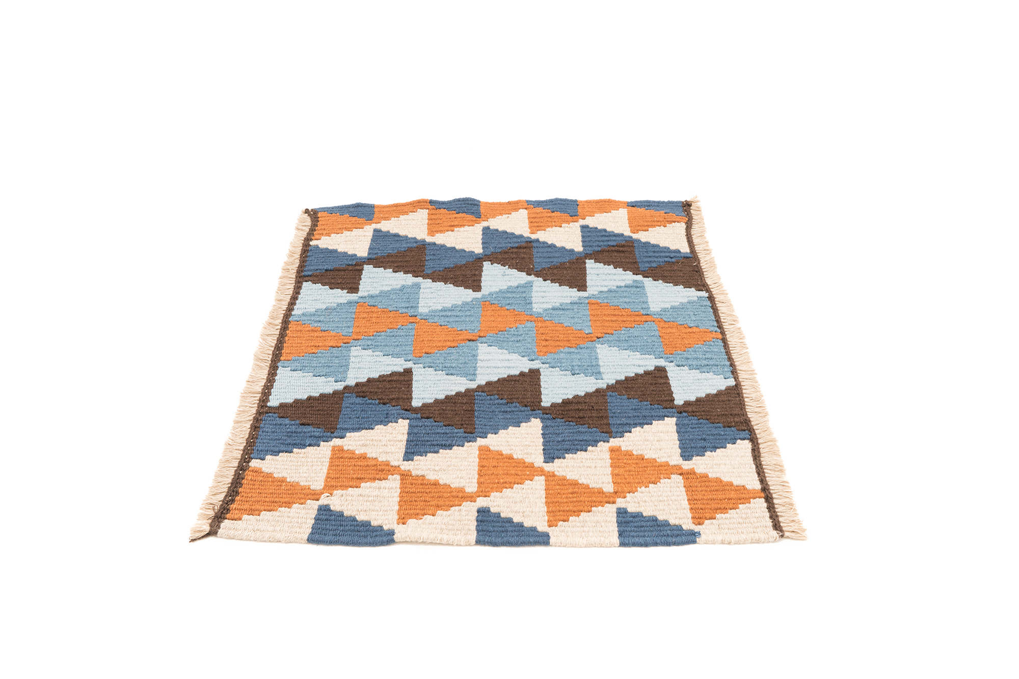 "Rainbow Raft" Handwoven Hemp Designer Mini Rug