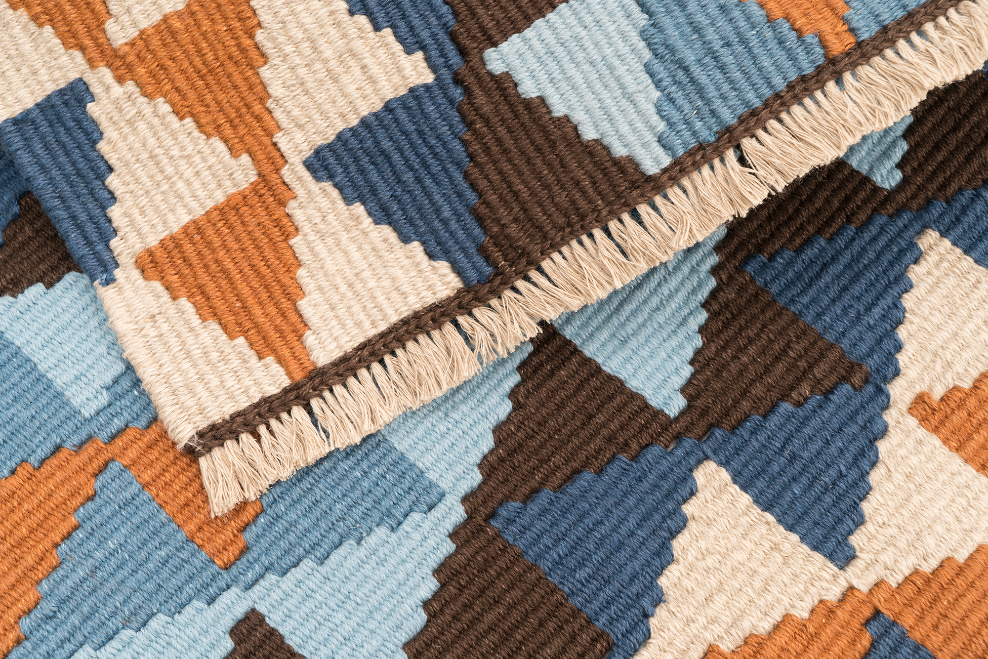 "Rainbow Raft" Handwoven Hemp Designer Mini Rug