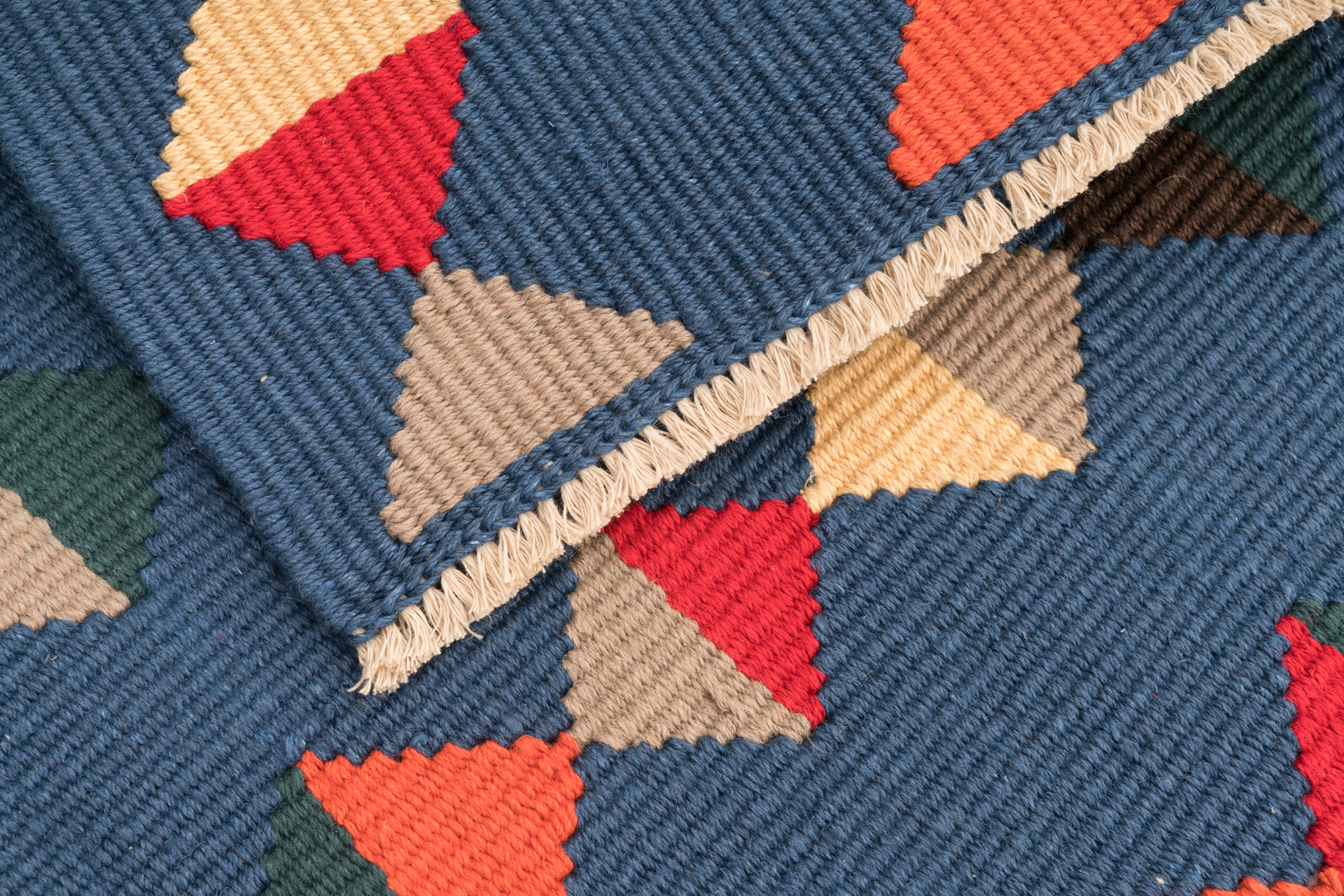 "Lovely Life" Handwoven Hemp Designer Mini Rug III
