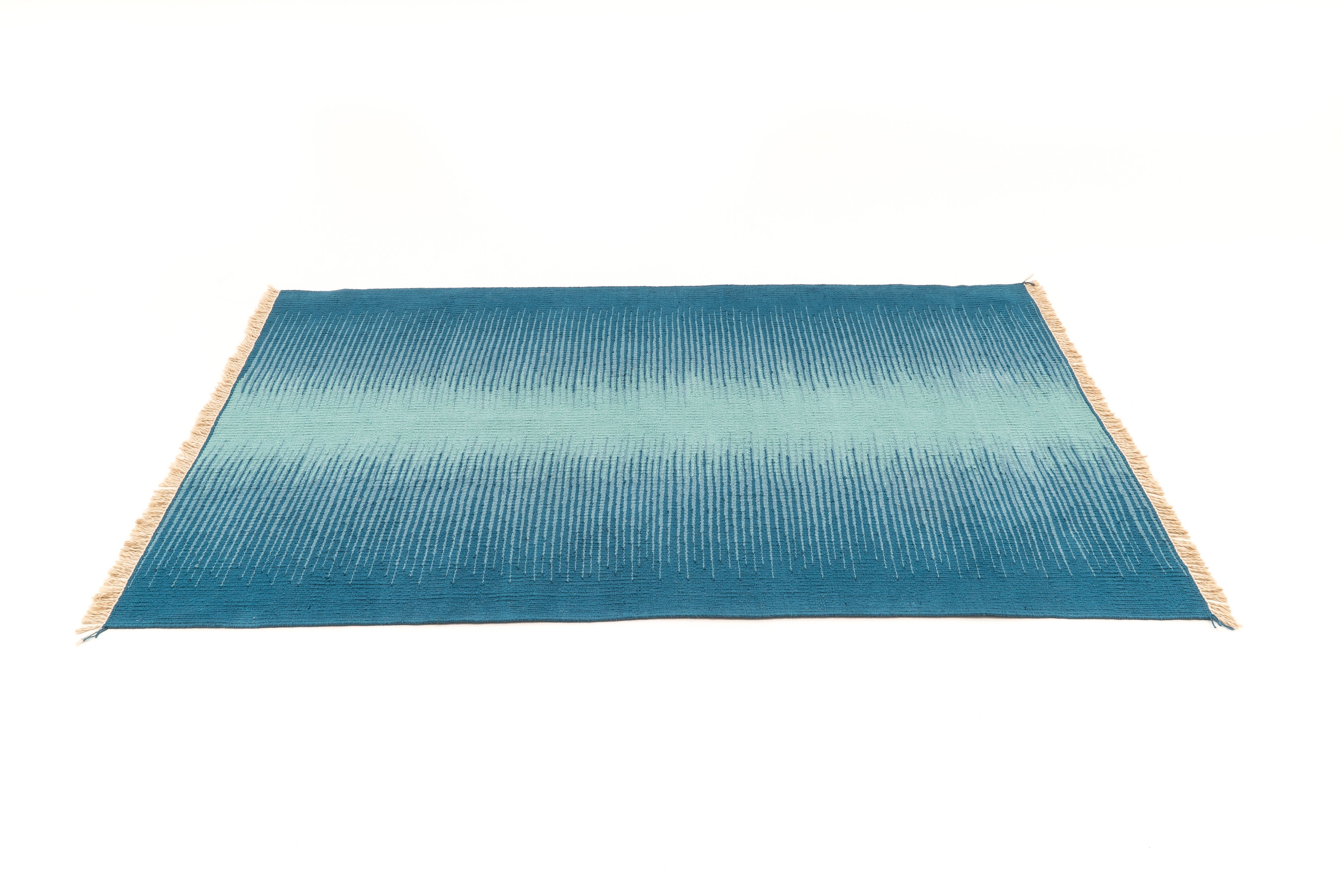 "Blue Dream Frequency" Handwoven Hemp Designer Rug