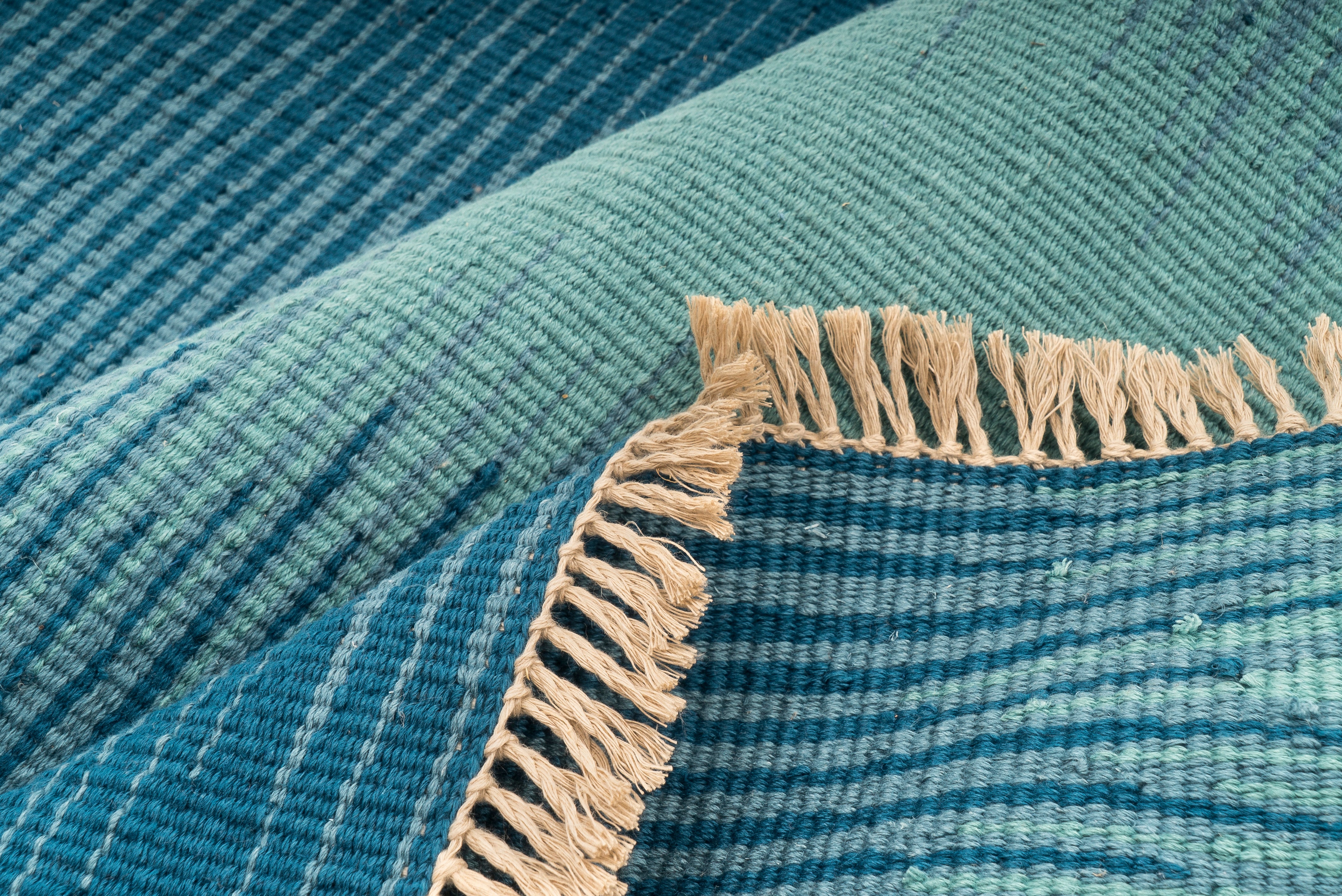 "Blue Dream Frequency" Handwoven Hemp Designer Rug