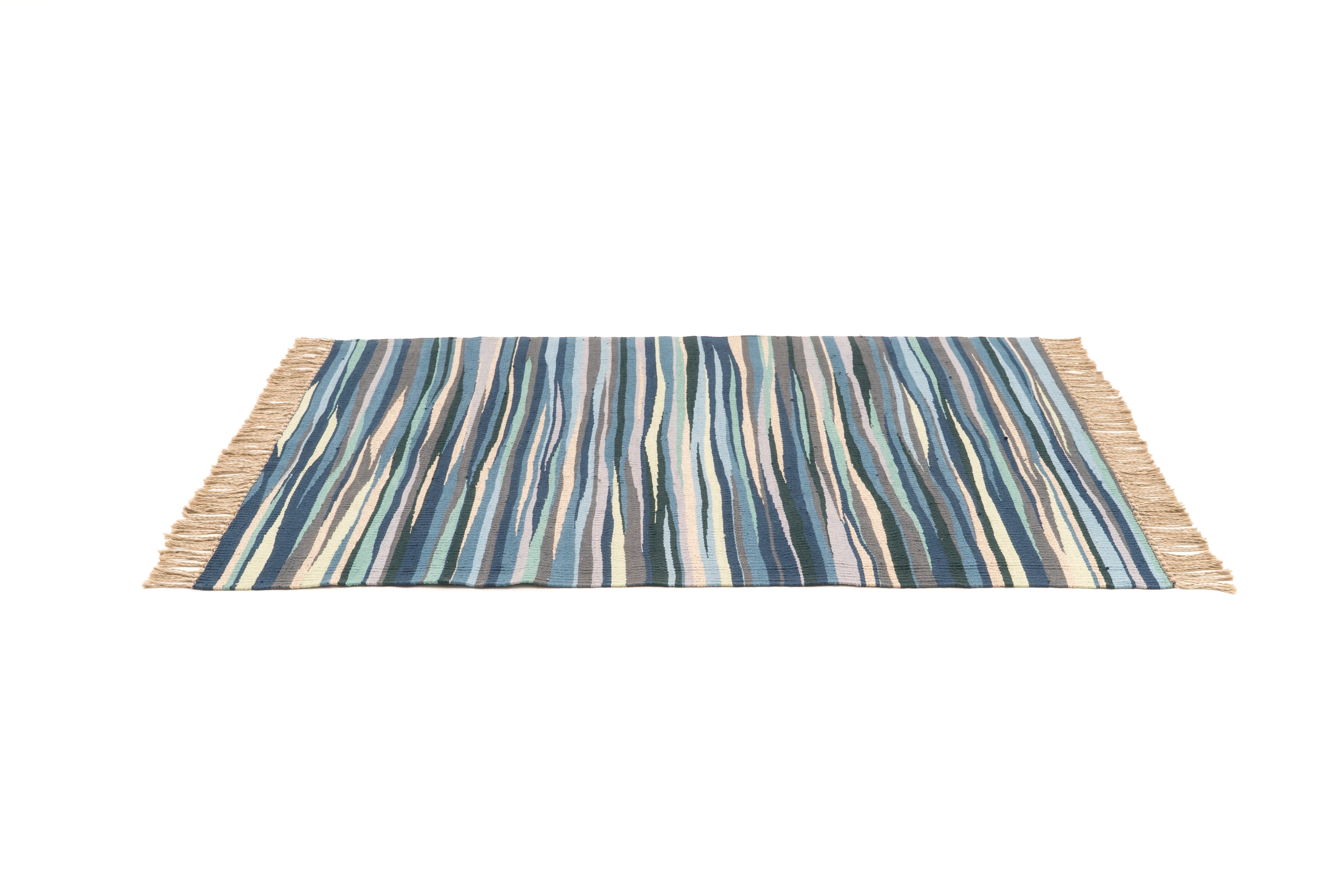 "Illusions of Color" Handwoven Hemp Designer Rug