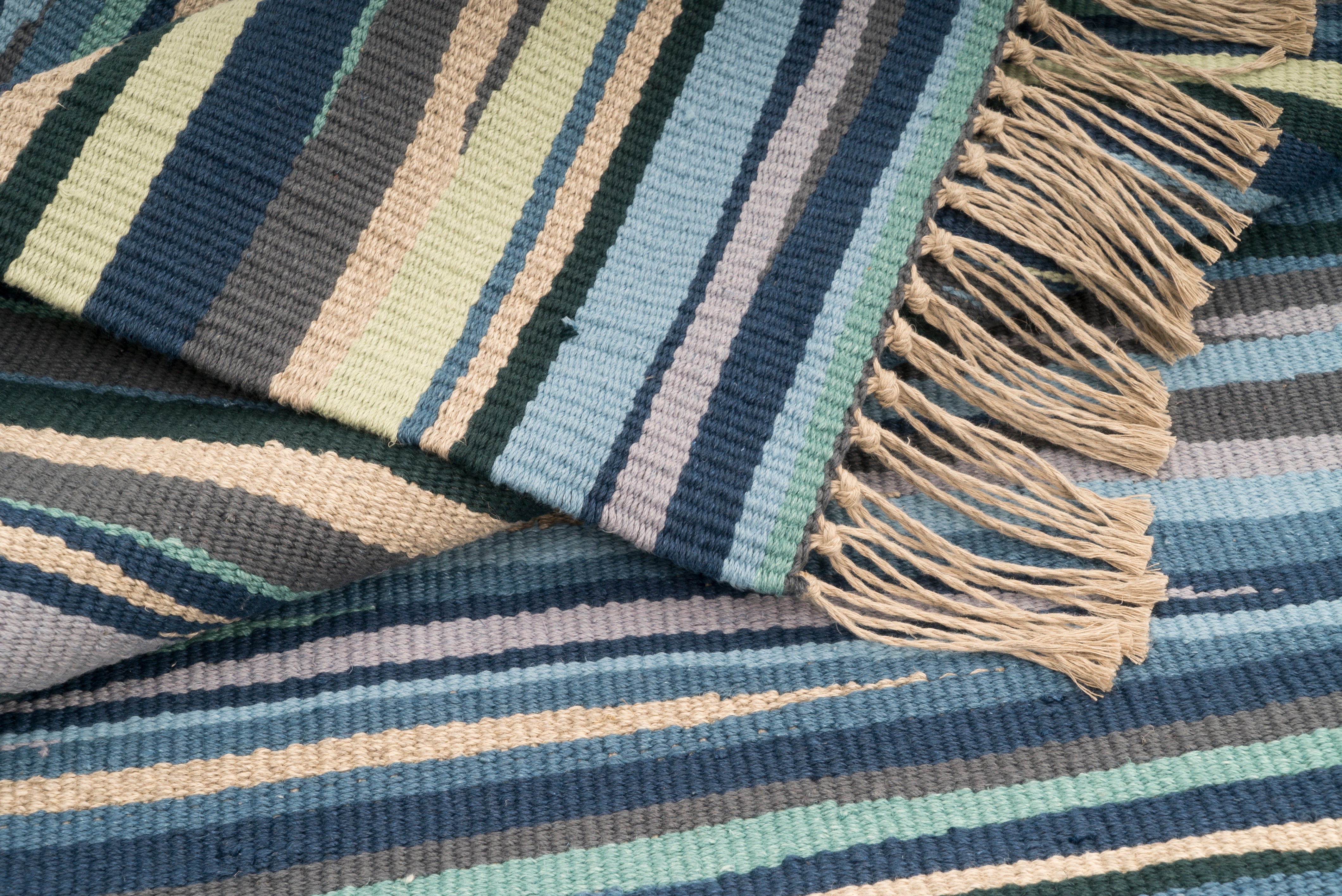 "Illusions of Color" Handwoven Hemp Designer Rug