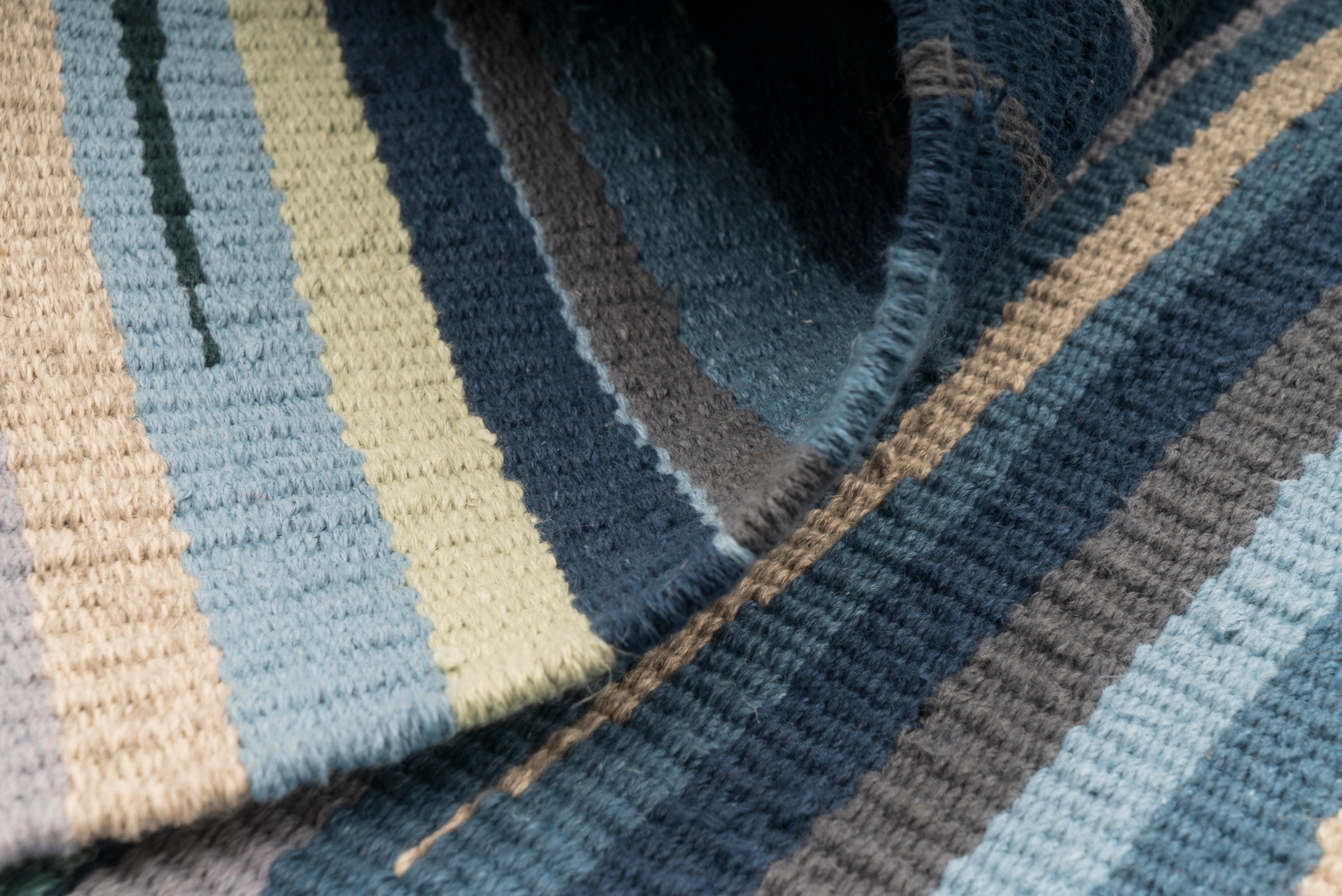 "Illusions of Color" Handwoven Hemp Designer Rug