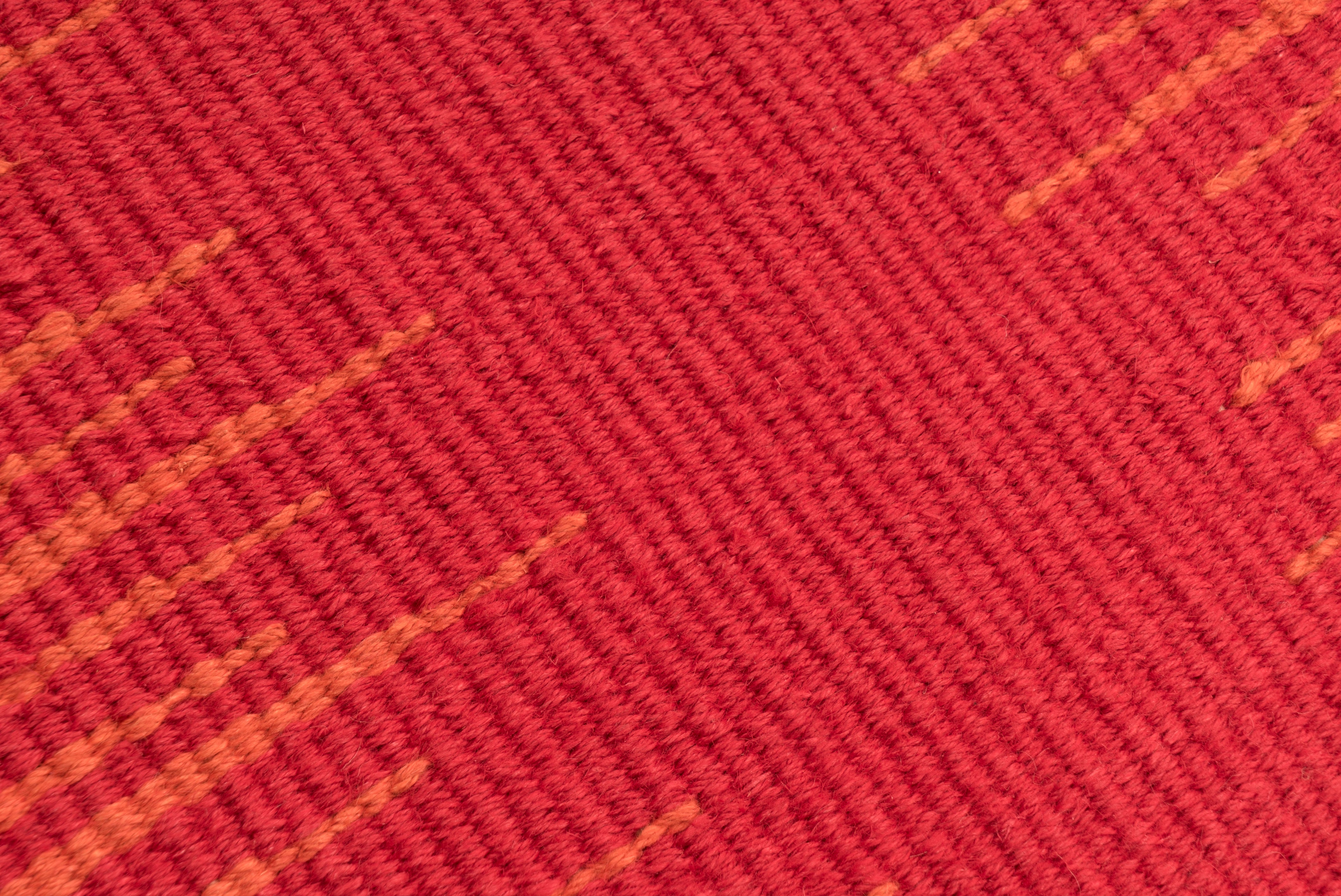 "Red Dream Frequency" Handwoven Hemp Designer Rug