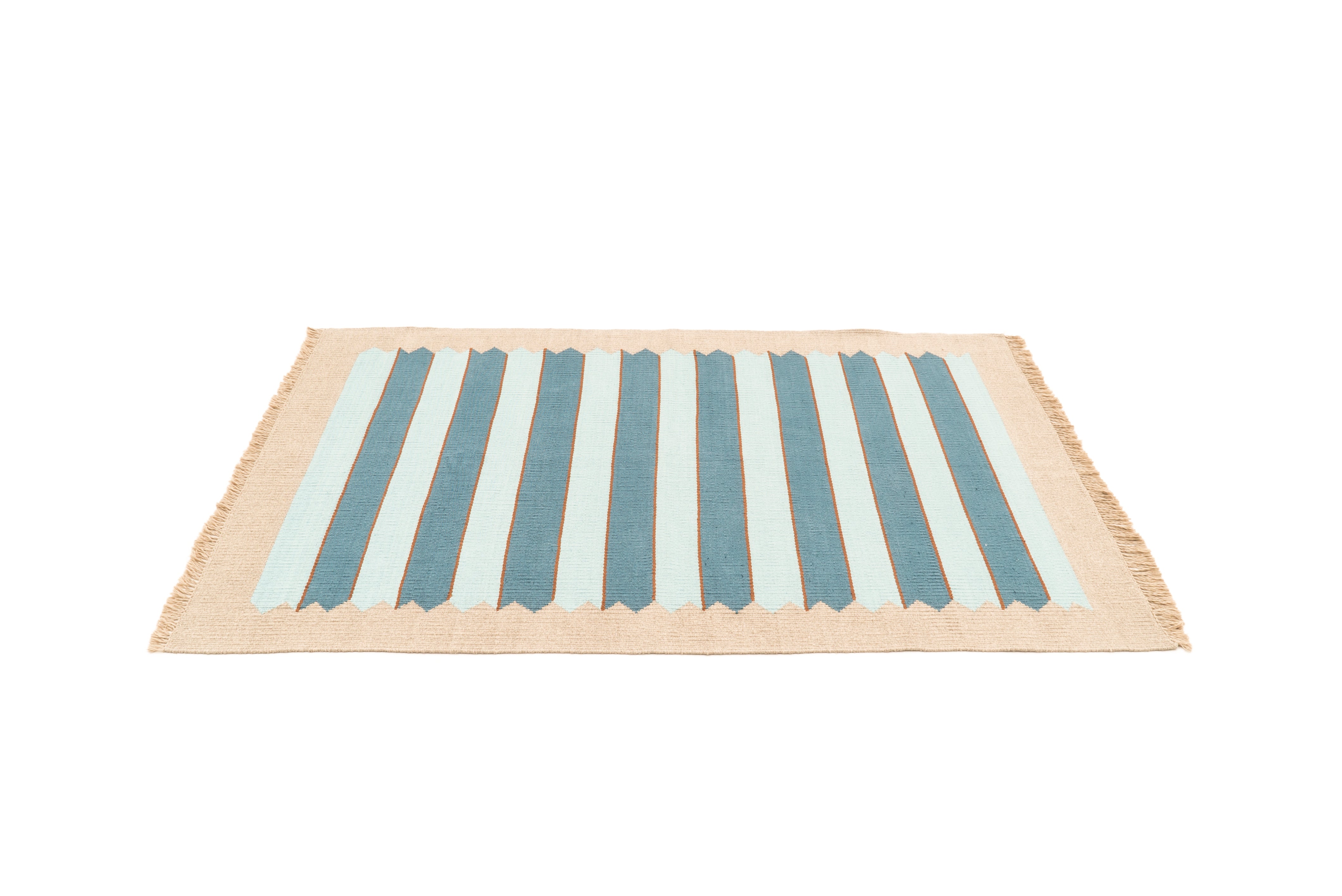 "Seasonal Saves" Handwoven Hemp Designer Rug in Natural Frame