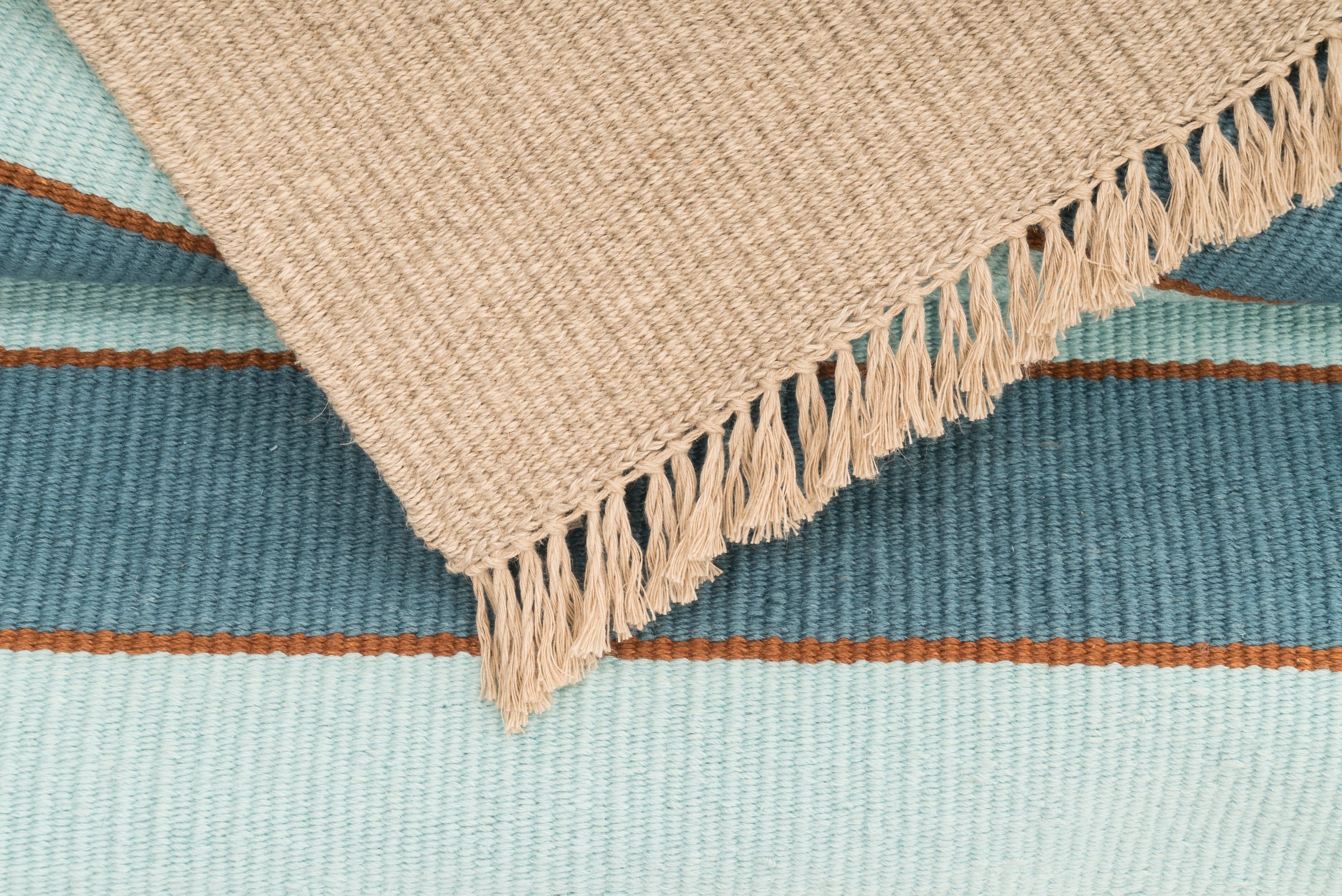 "Seasonal Saves" Handwoven Hemp Designer Rug in Natural Frame