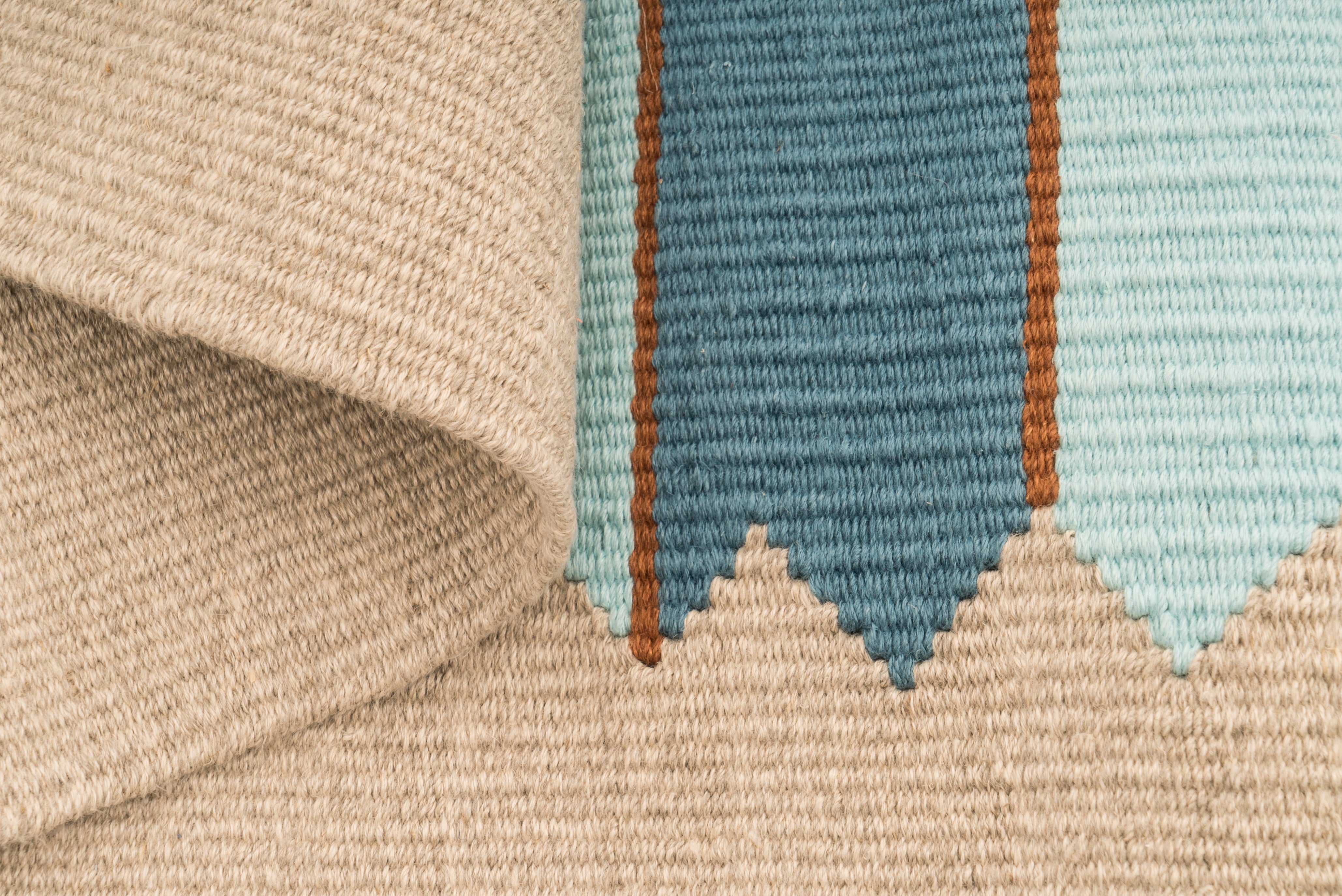 "Seasonal Saves" Handwoven Hemp Designer Rug in Natural Frame