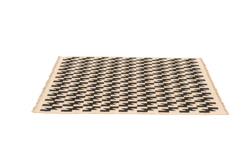 "Thunder and Lightening" Handwoven Hemp Designer Rug VI