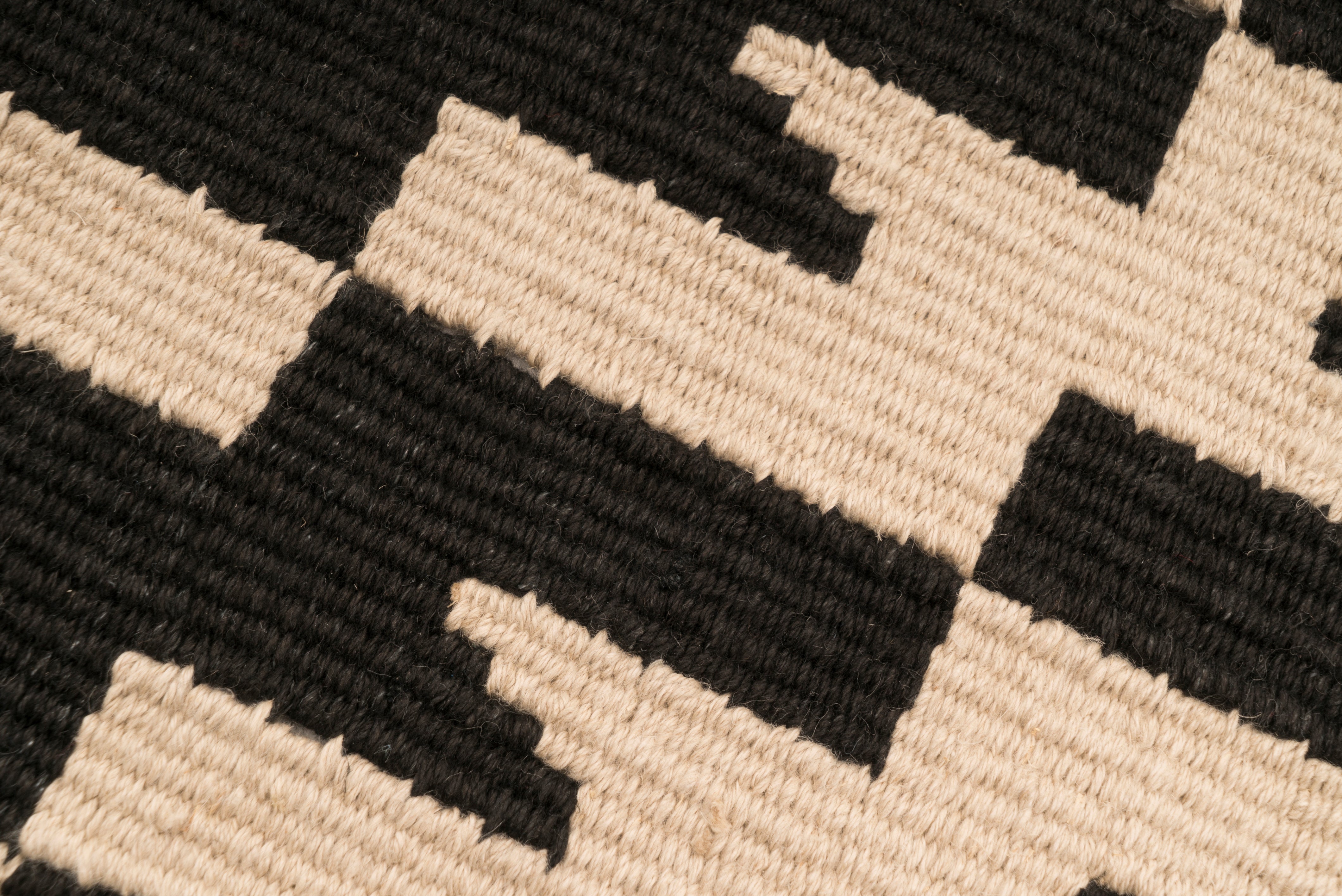 "Thunder and Lightening" Handwoven Hemp Designer Rug VI