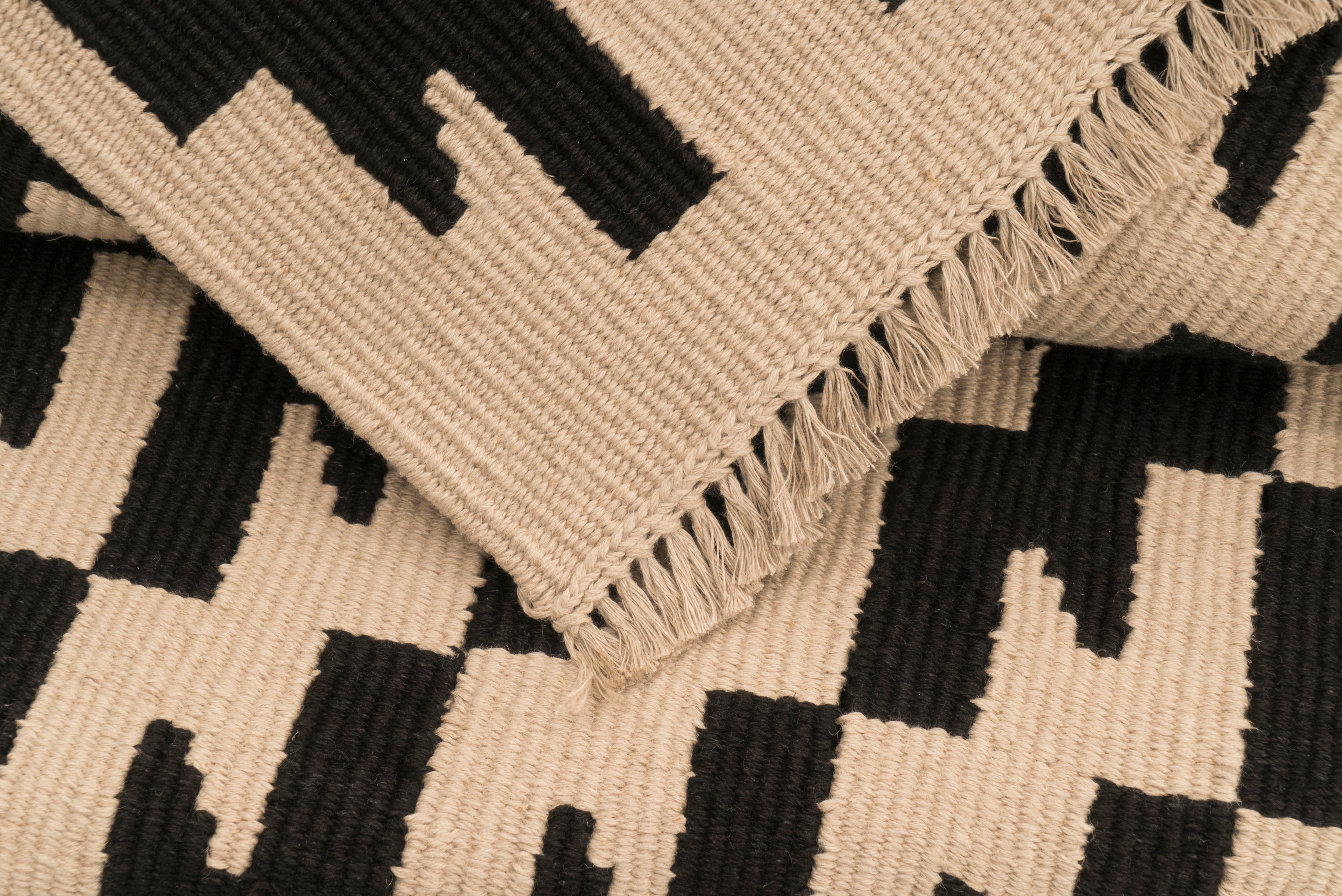 "Thunder and Lightening" Handwoven Hemp Designer Rug VI