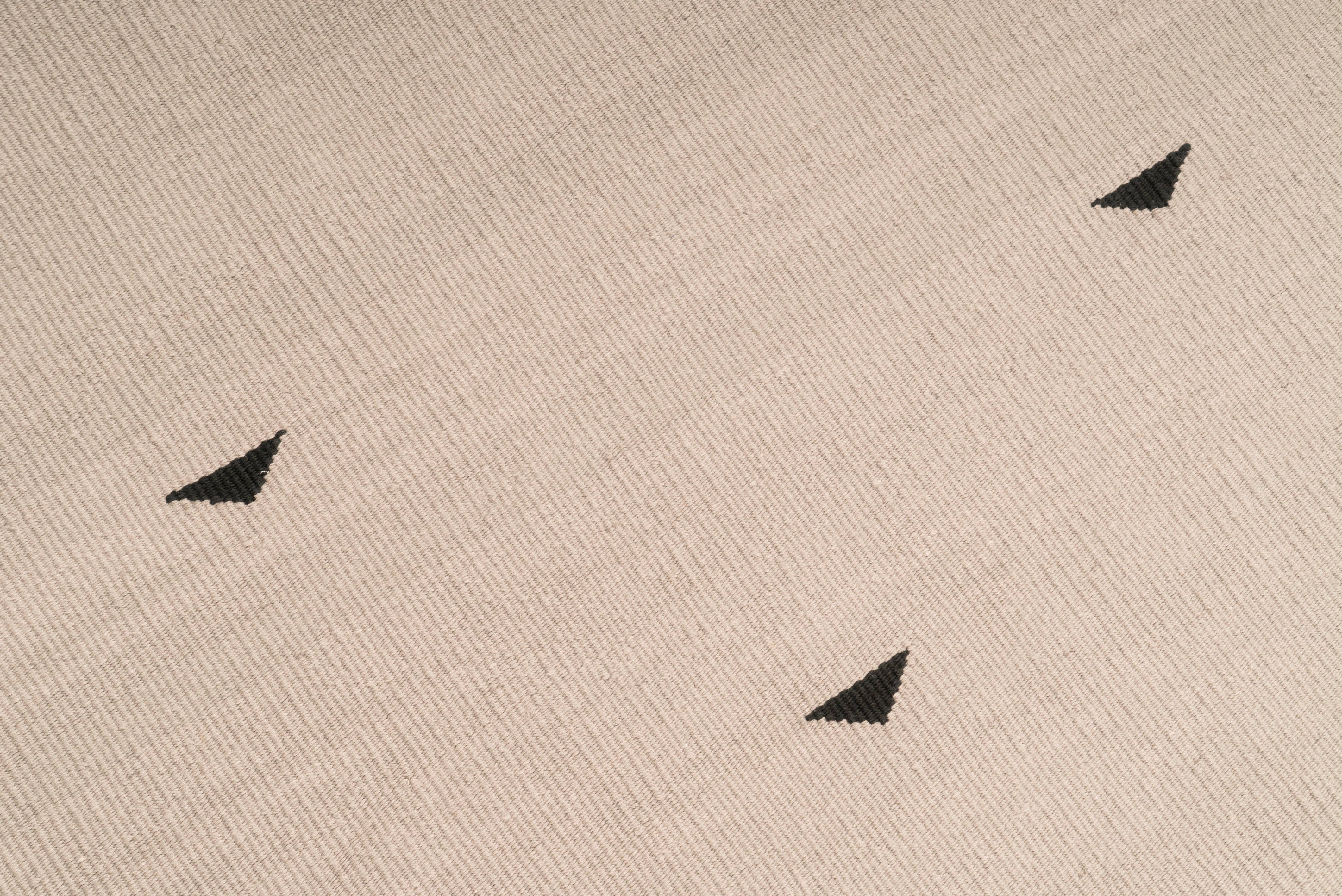 "Light Rain" Handwoven Hemp Designer Rug