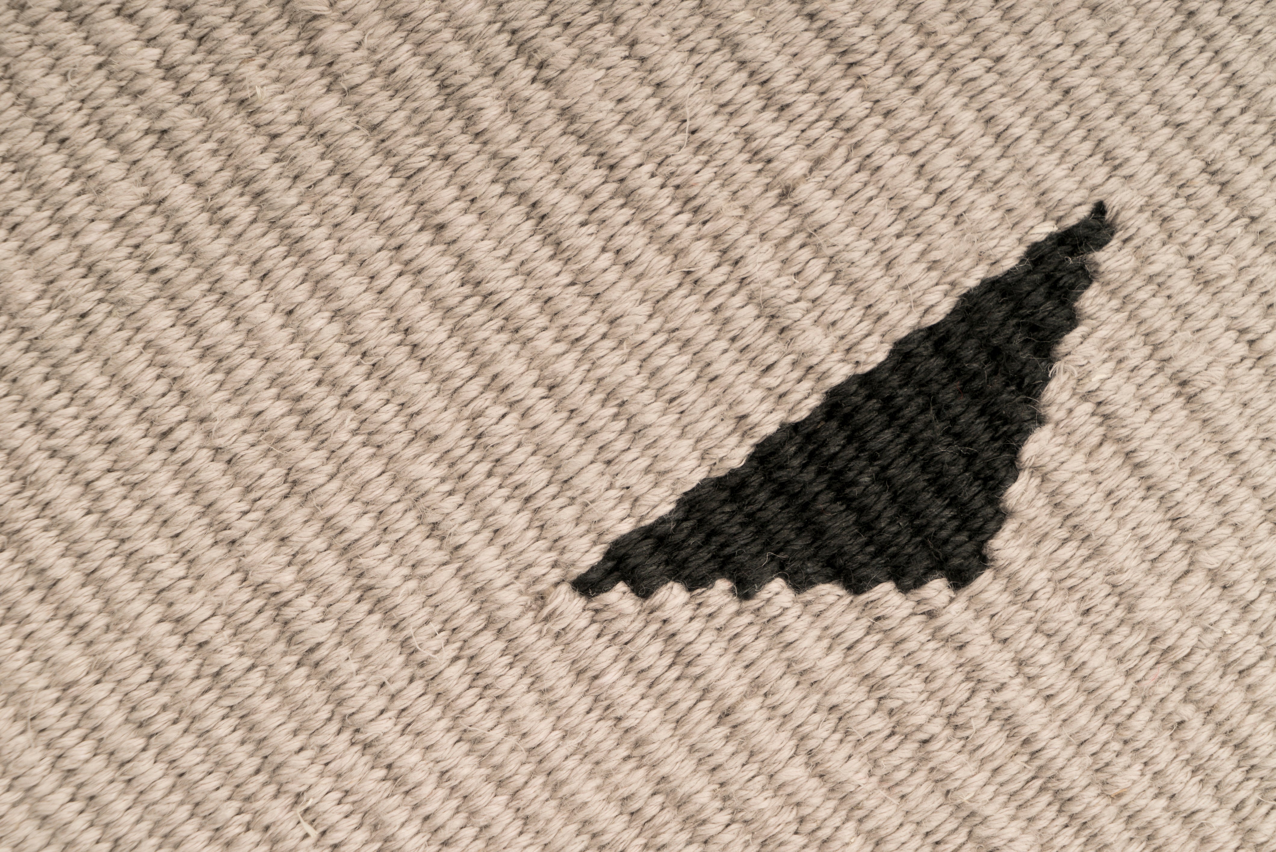 "Light Rain" Handwoven Hemp Designer Rug