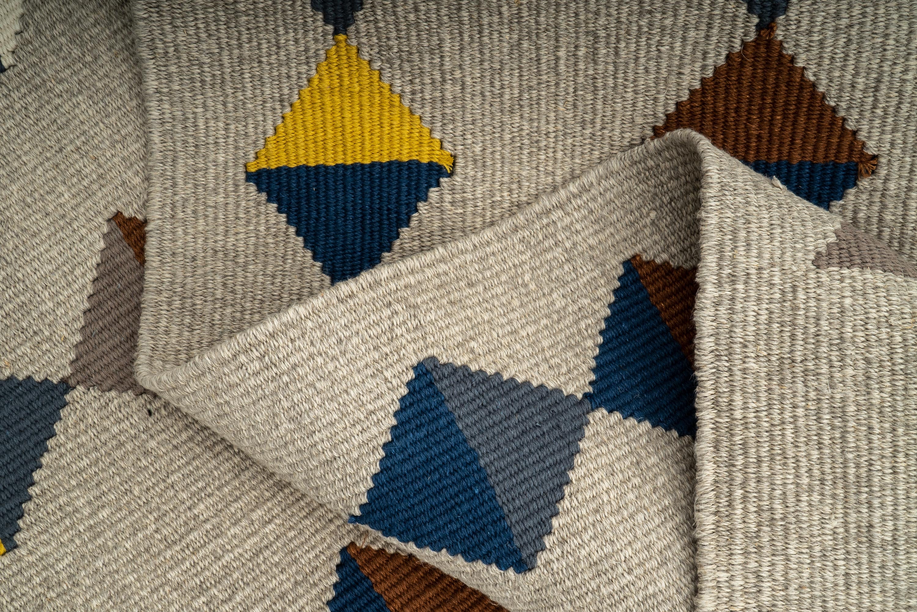 "Lovely Life" Handwoven Hemp Designer Rug III