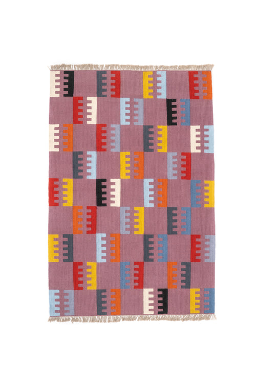 "Multicore" Handwoven Hemp Designer Rug