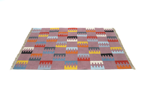 "Multicore" Handwoven Hemp Designer Rug