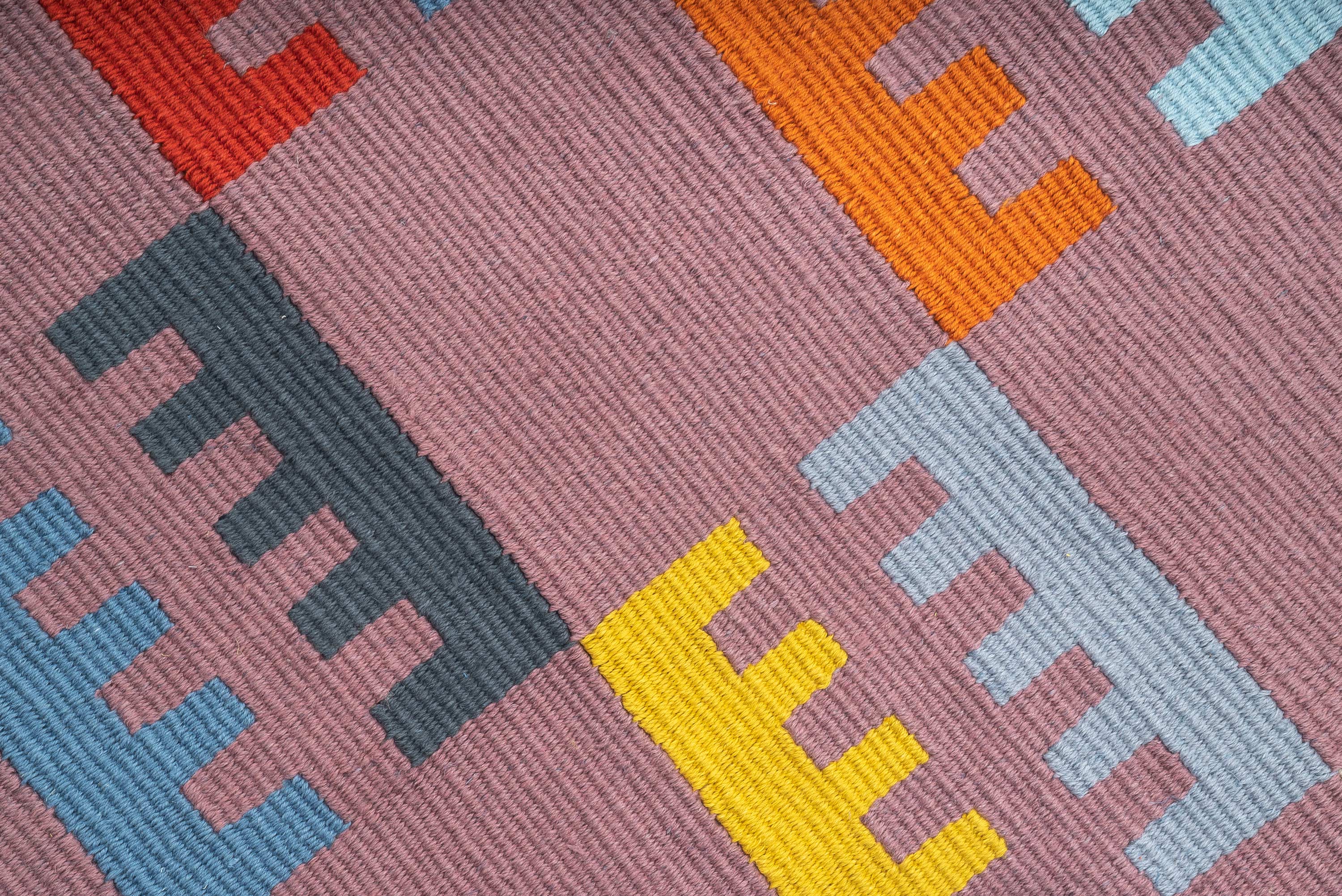 "Multicore" Handwoven Hemp Designer Rug