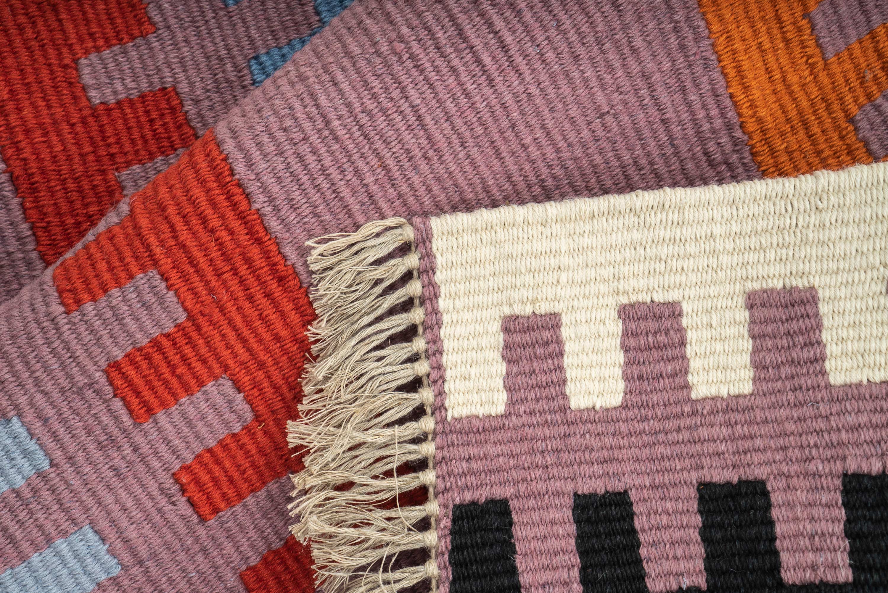 "Multicore" Handwoven Hemp Designer Rug
