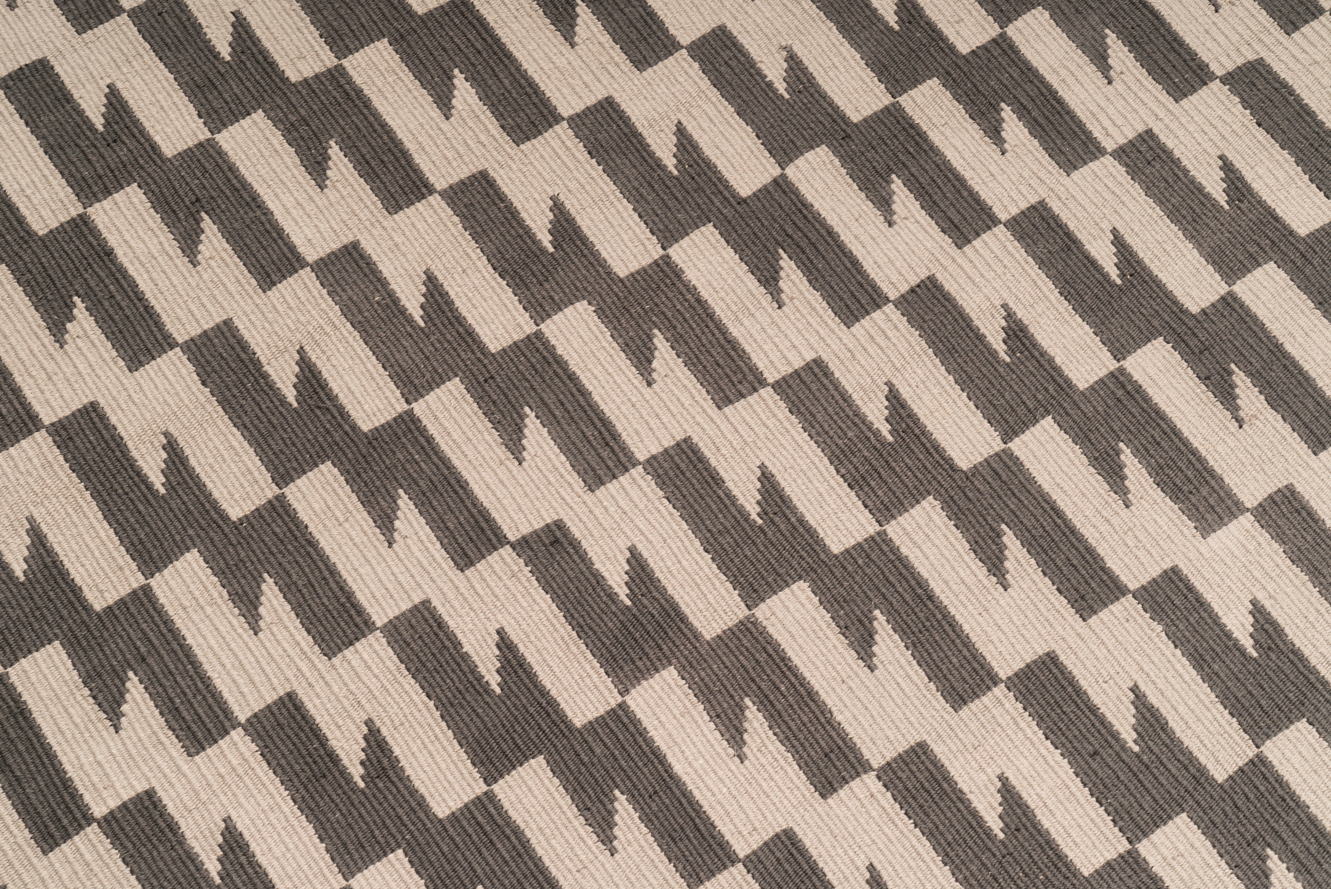 "Thunder and Lightening" Handwoven Hemp Designer Rug I