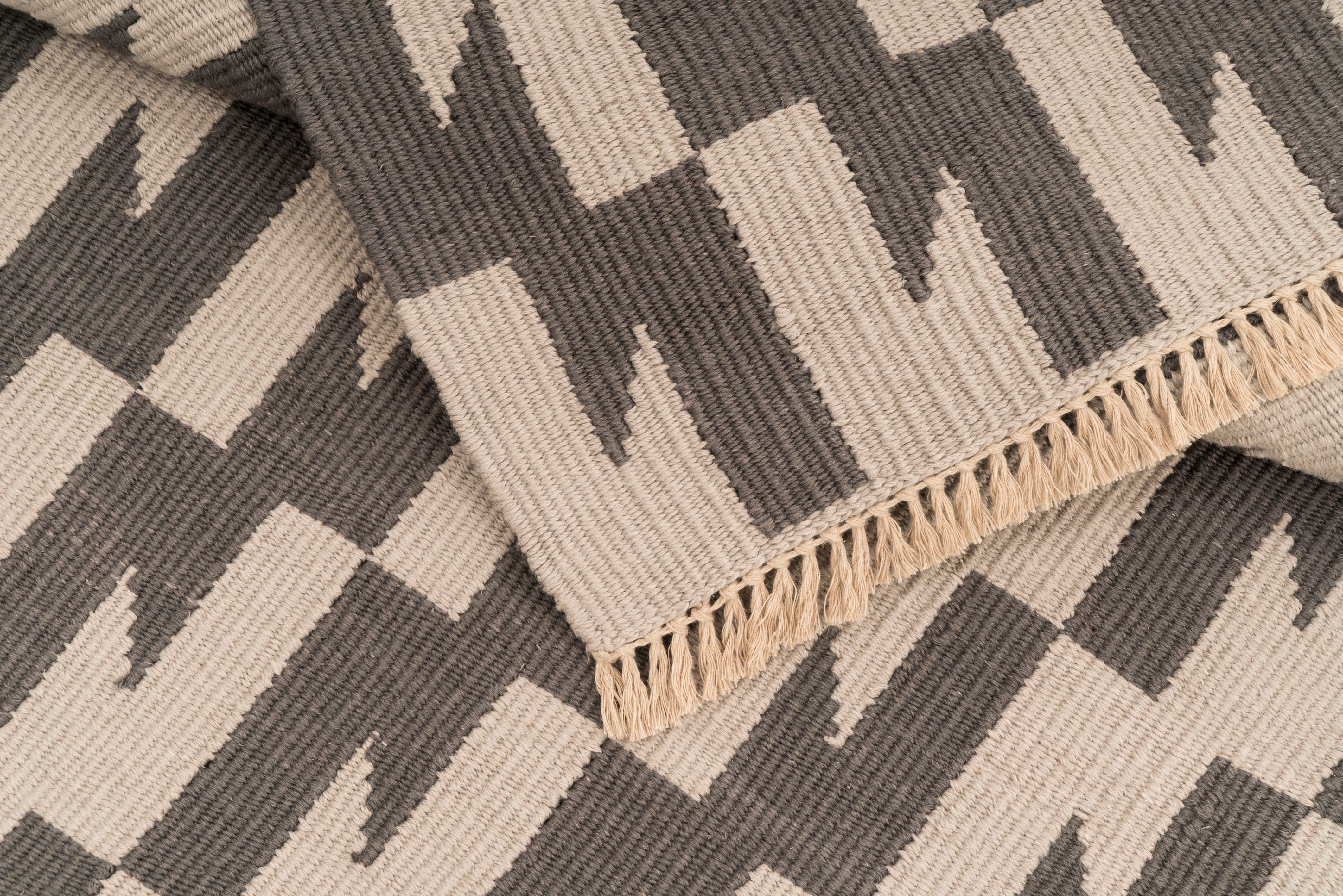 "Thunder and Lightening" Handwoven Hemp Designer Rug I