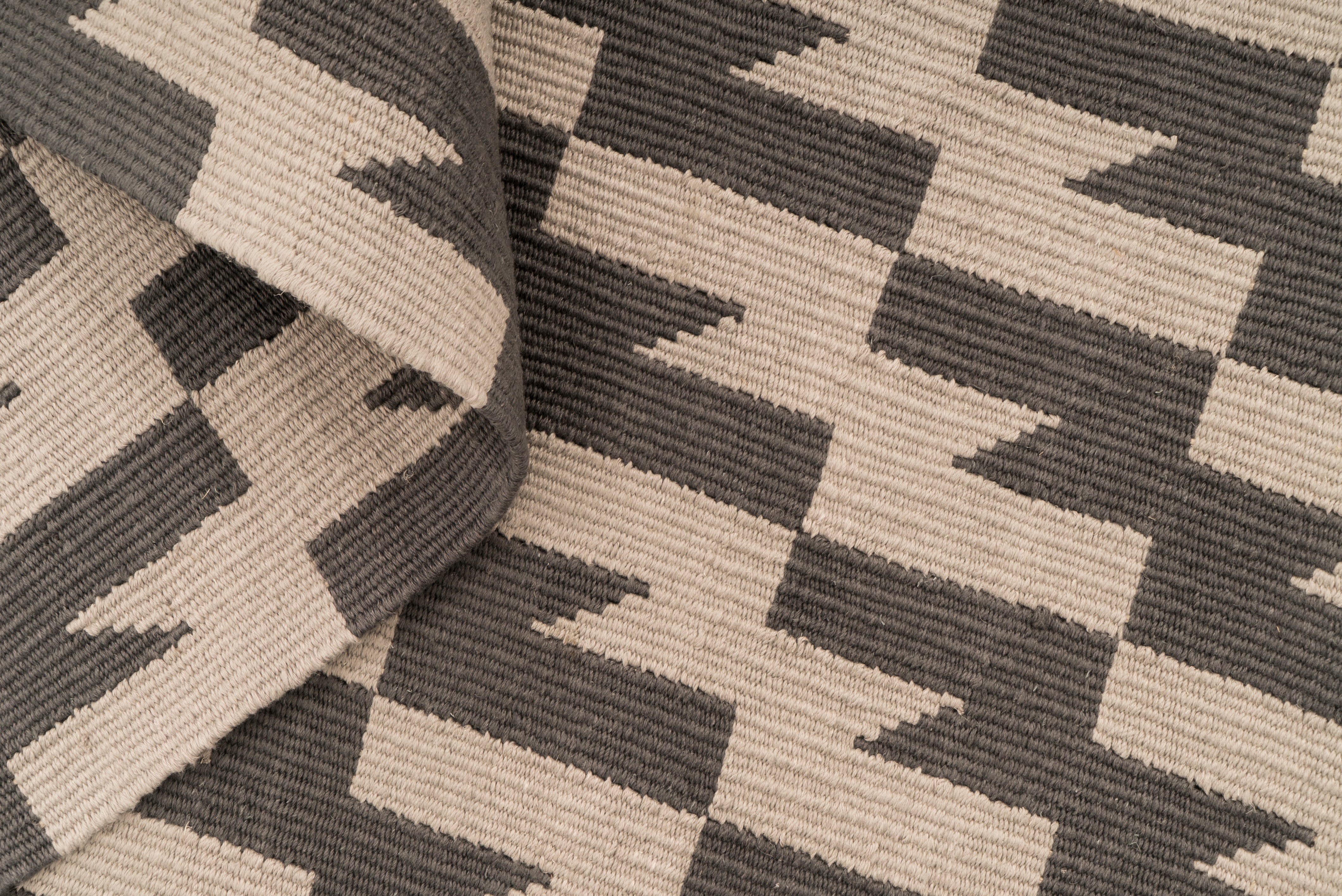 "Thunder and Lightening" Handwoven Hemp Designer Rug I